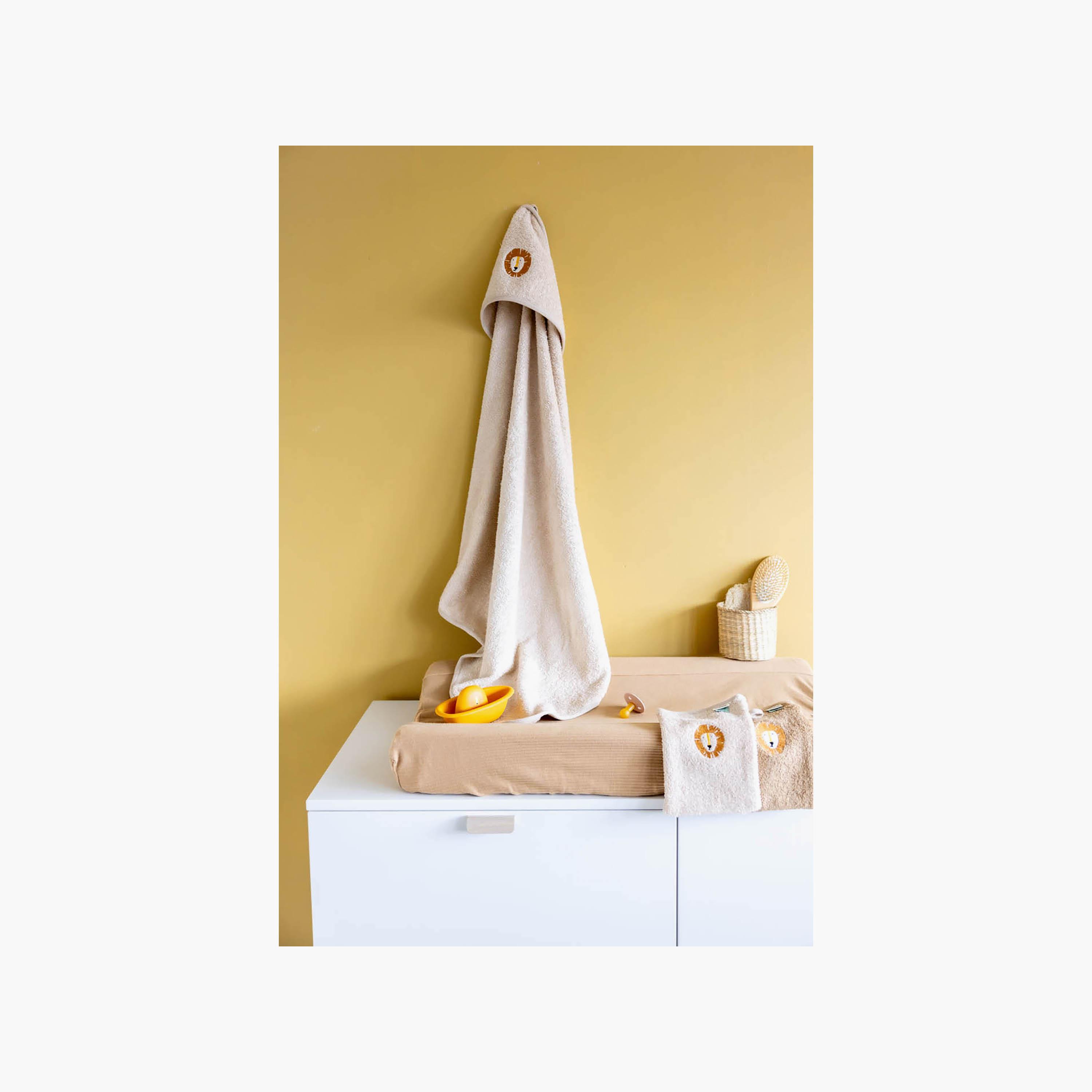Trixie Aura Lion Organic Cotton Terry Hooded Towel - 75 x 75 cm-baby-bathandcare-towels-image-4
