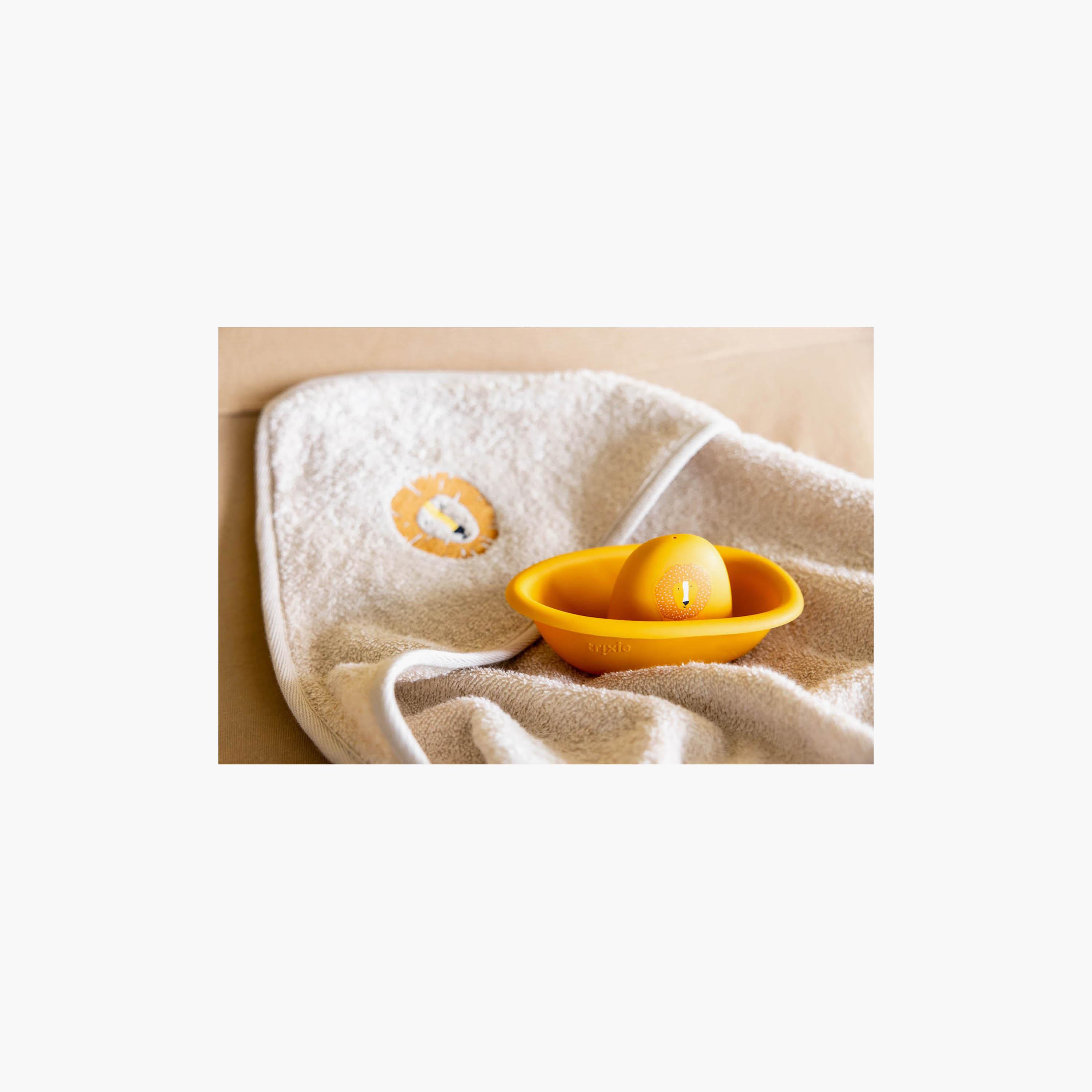 Trixie Aura Lion Organic Cotton Terry Hooded Towel - 75 x 75 cm-baby-bathandcare-towels-image-5