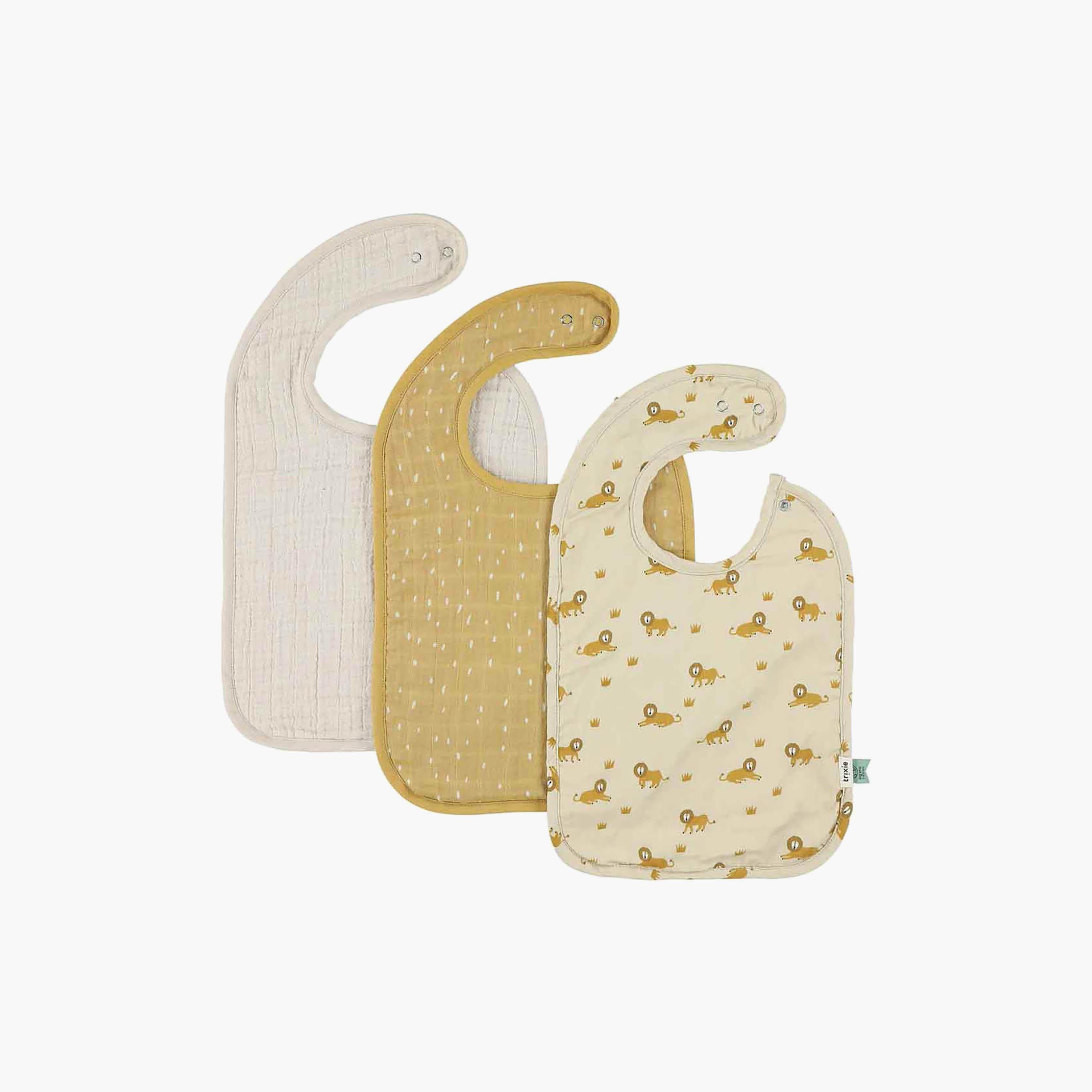 Trixie 3-Piece Lively Lion Organic Cotton Bib-baby-feeding-bibs-image-1