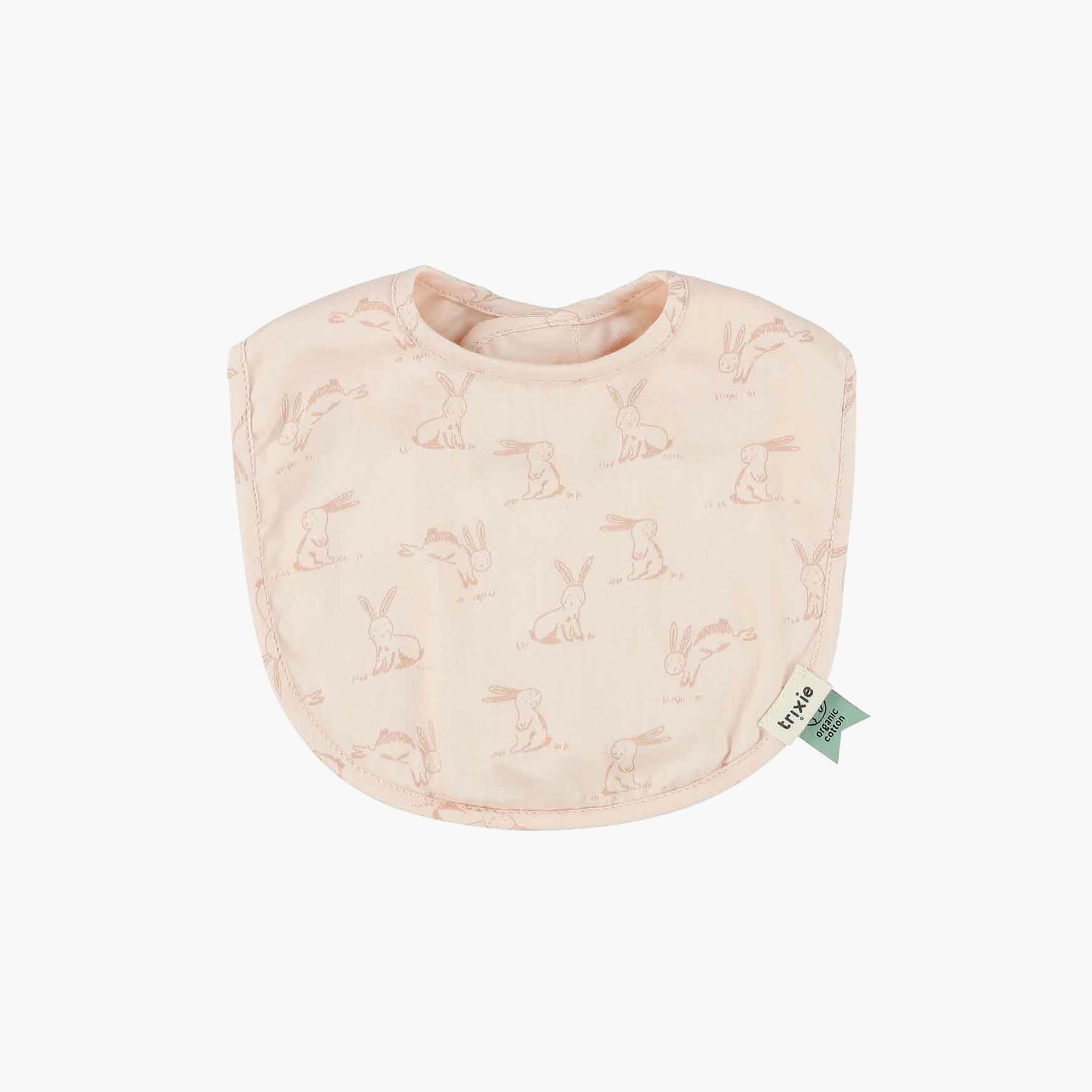 Trixie 2-Piece Rosy Rabbit Organic Cotton Bib-baby-feeding-bibs-image-3
