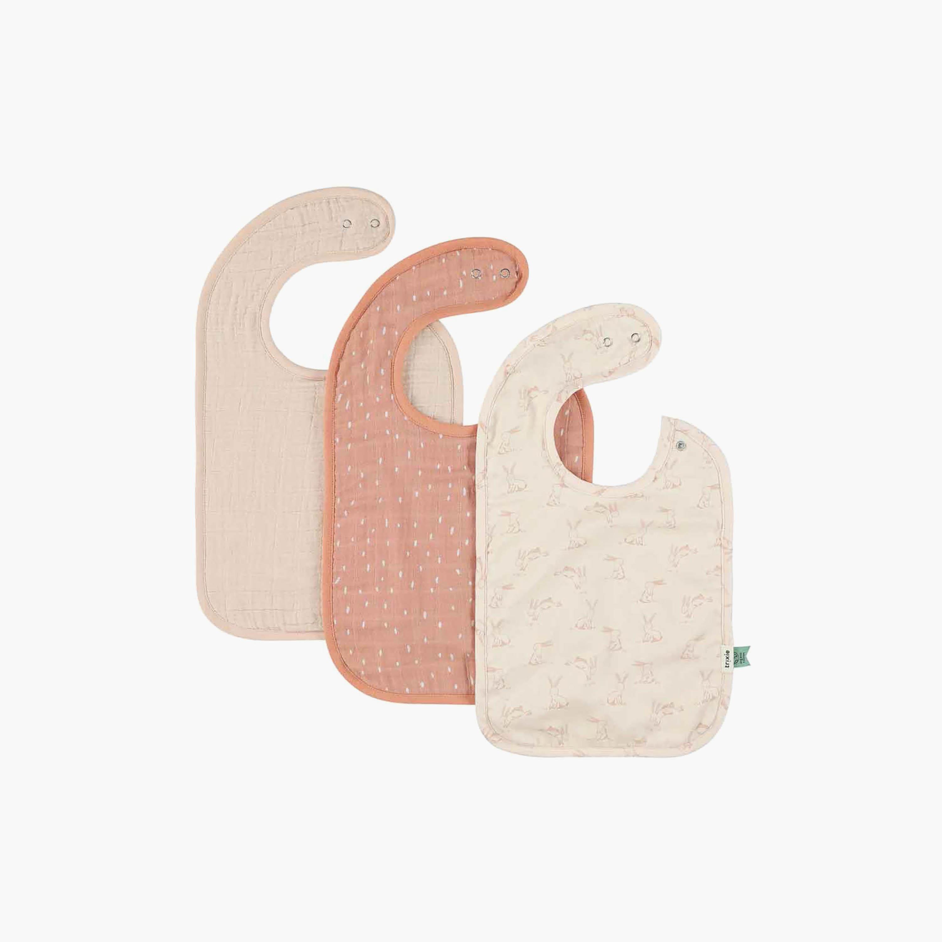 طقم مريلة أطفال قطن عضوي بتصميم روزي رابيت 3 قطع من تريكسي-baby-feeding-bibs-image-1