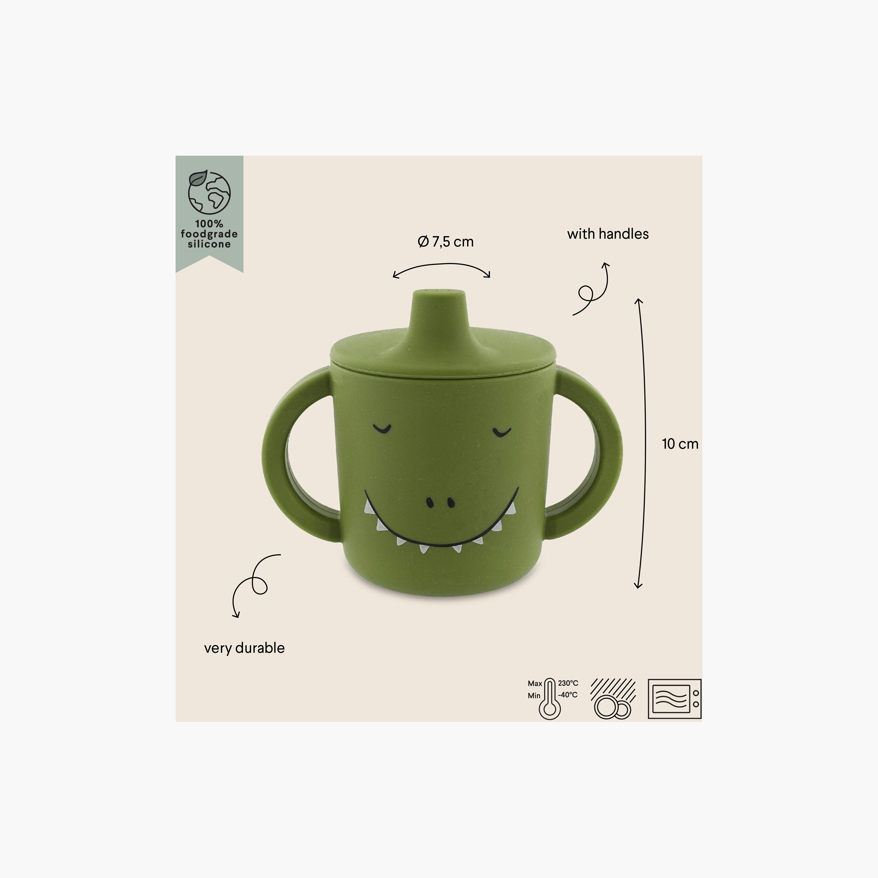 Trixie Mr. Dino Silicone Sippy Cup with Handles - 200 ml-baby-feeding-mealtimeessentials-image-3