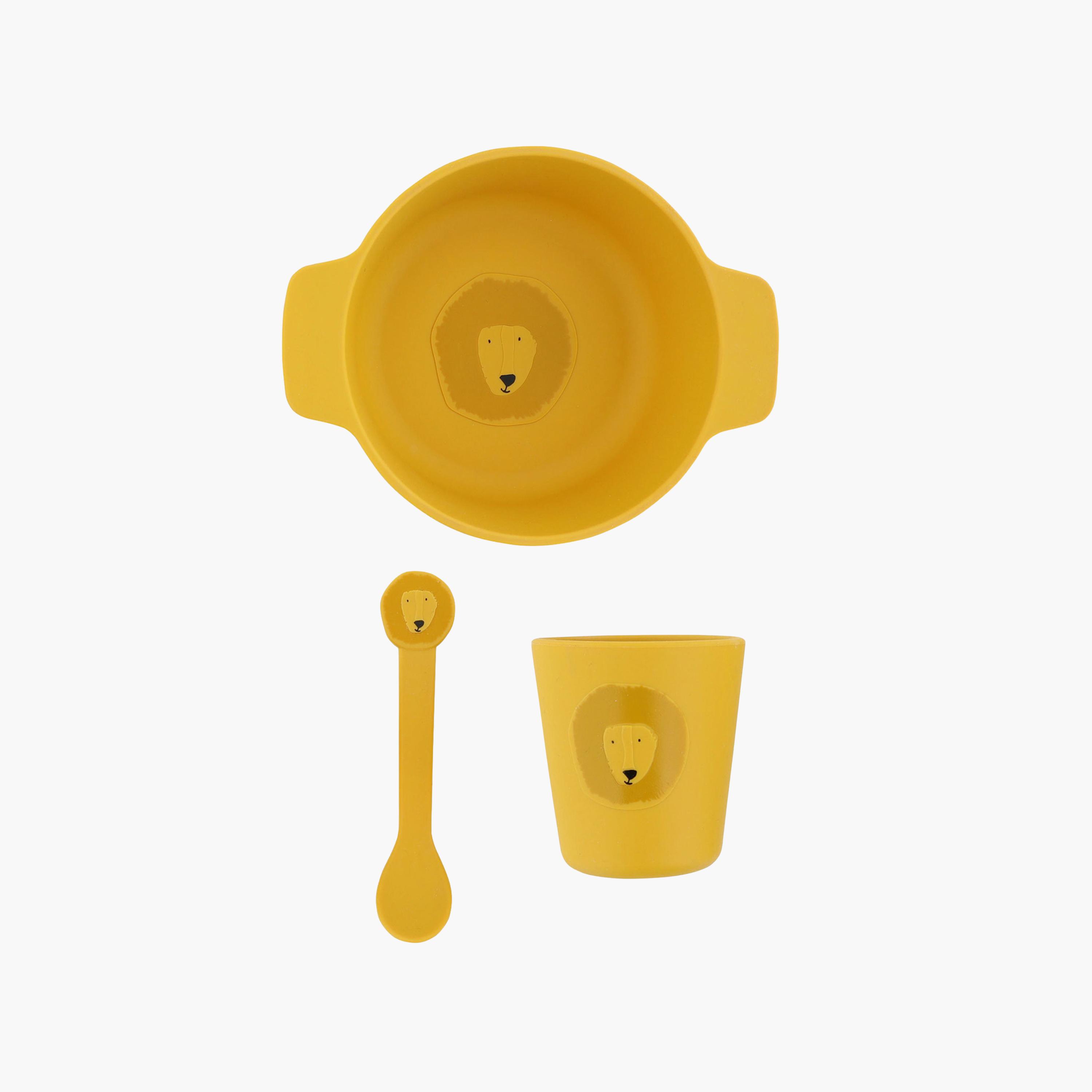 Trixie Mr. Lion Silicone Bowl & Spoon with Cup First Meal Set-baby-feeding-mealtimeessentials-image-1