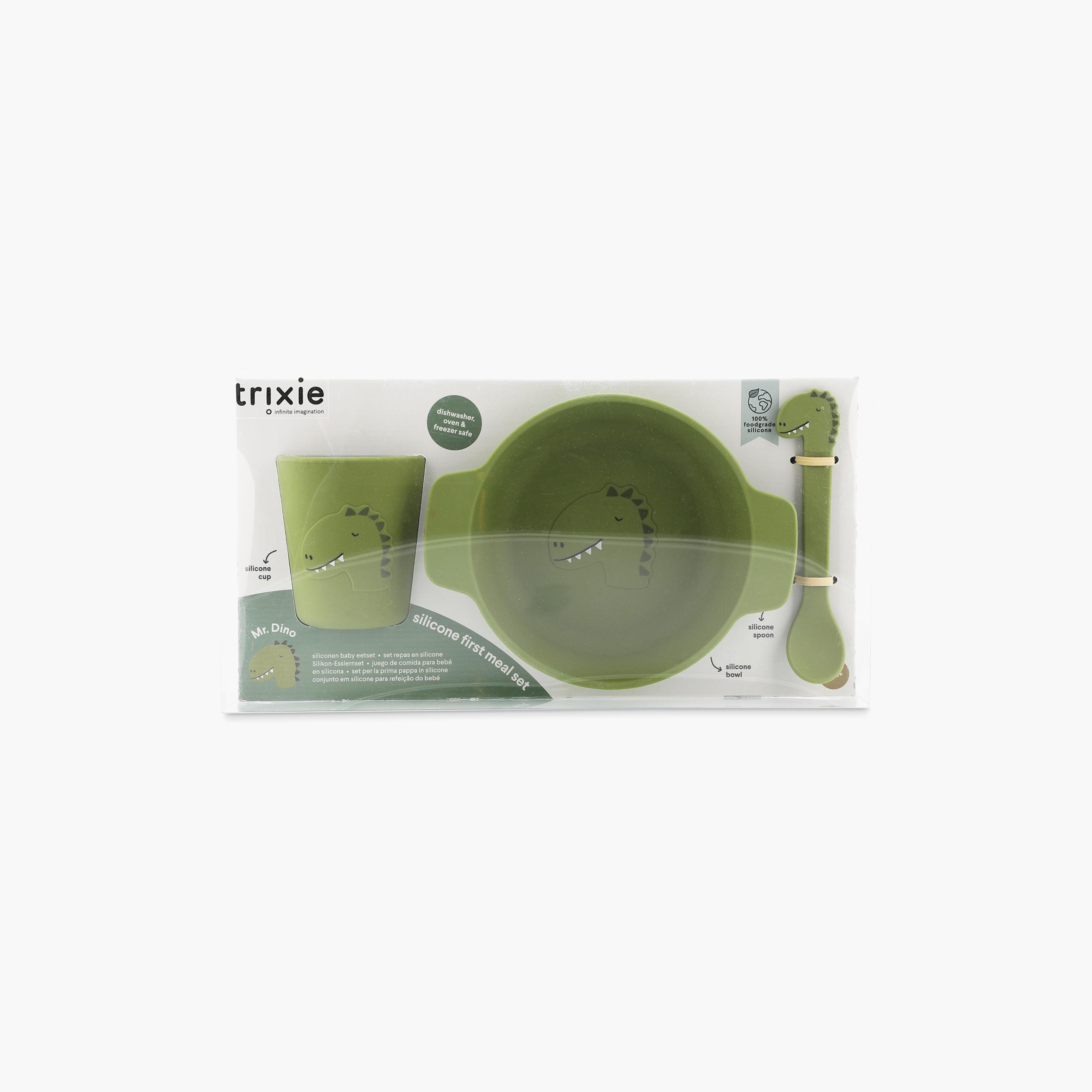 Trixie Mr. Dino Silicone Bowl & Spoon with Cup First Meal Set-baby-feeding-mealtimeessentials-image-2