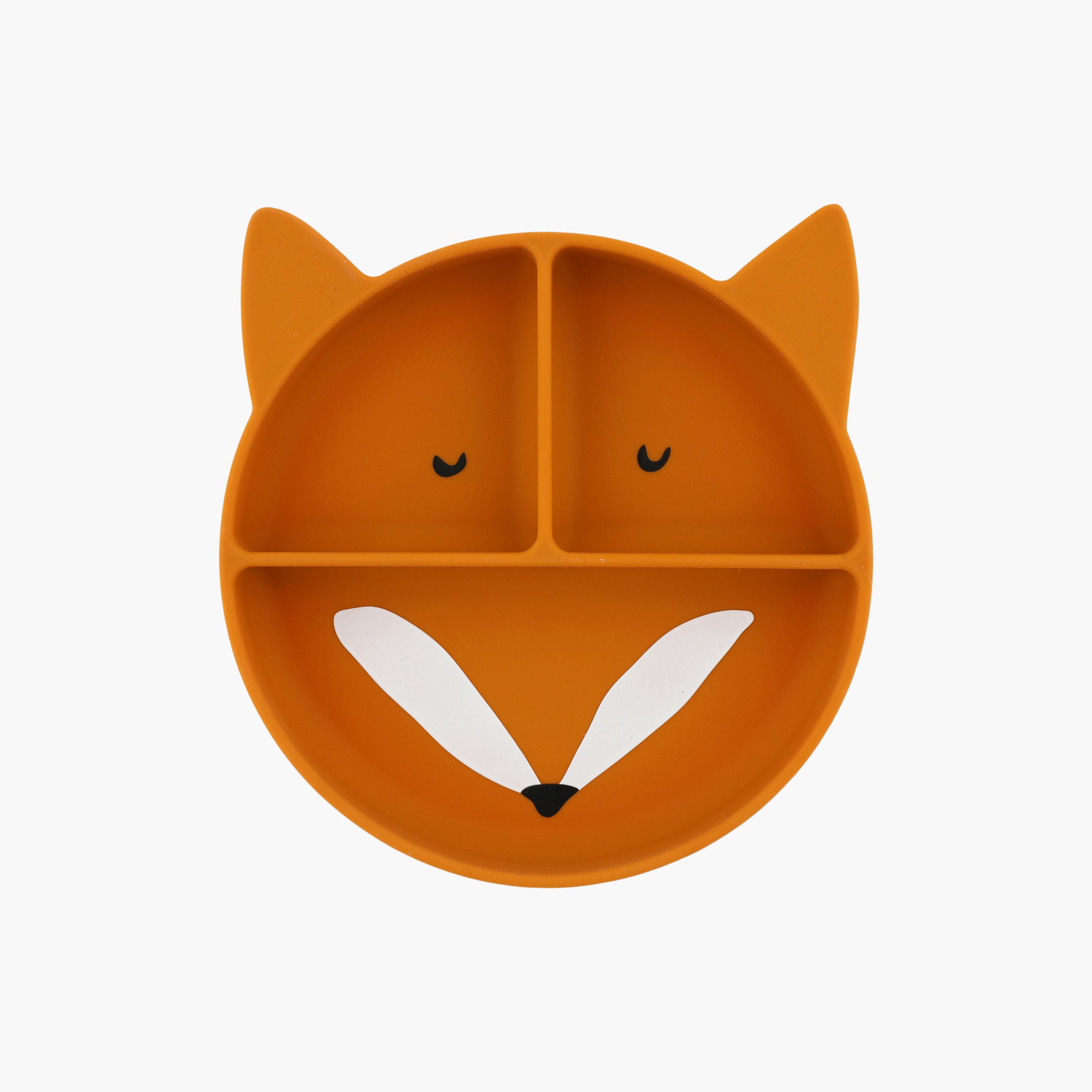 Trixie Mr. Fox Silicone Separate Compartments Plate with Suction-baby-feeding-mealtimeessentials-image-1