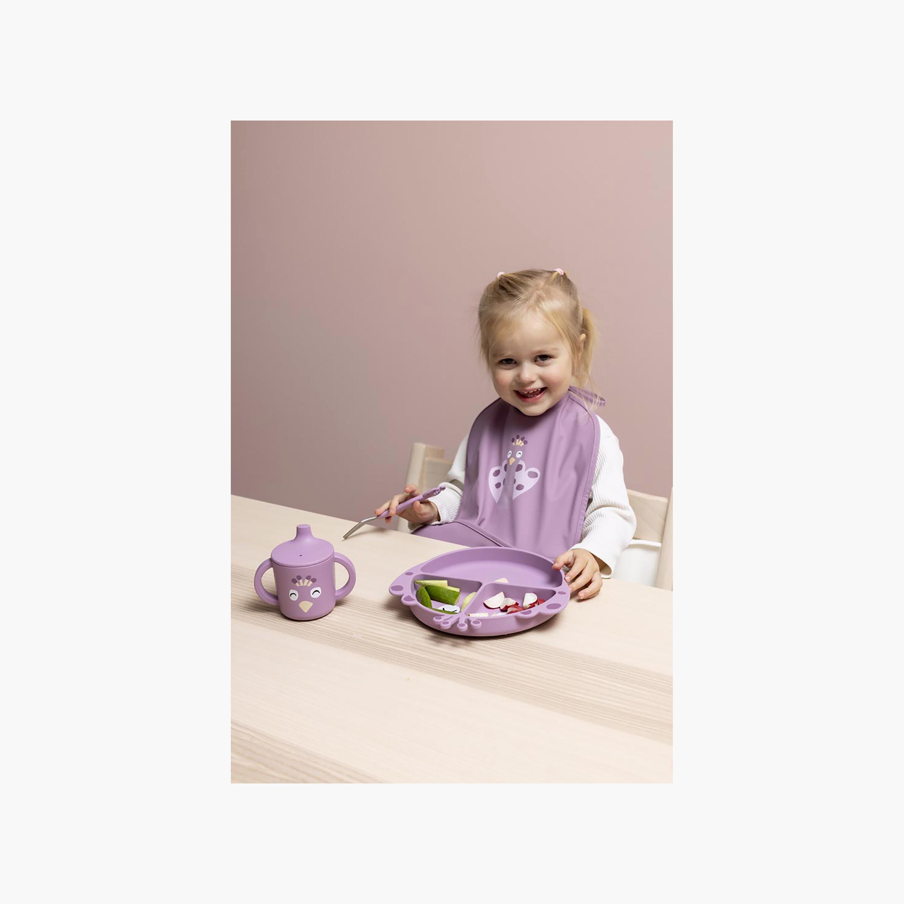 Trixie Mrs. Peacock Silicone Separate Compartment Plate with Handle-baby-feeding-mealtimeessentials-image-8