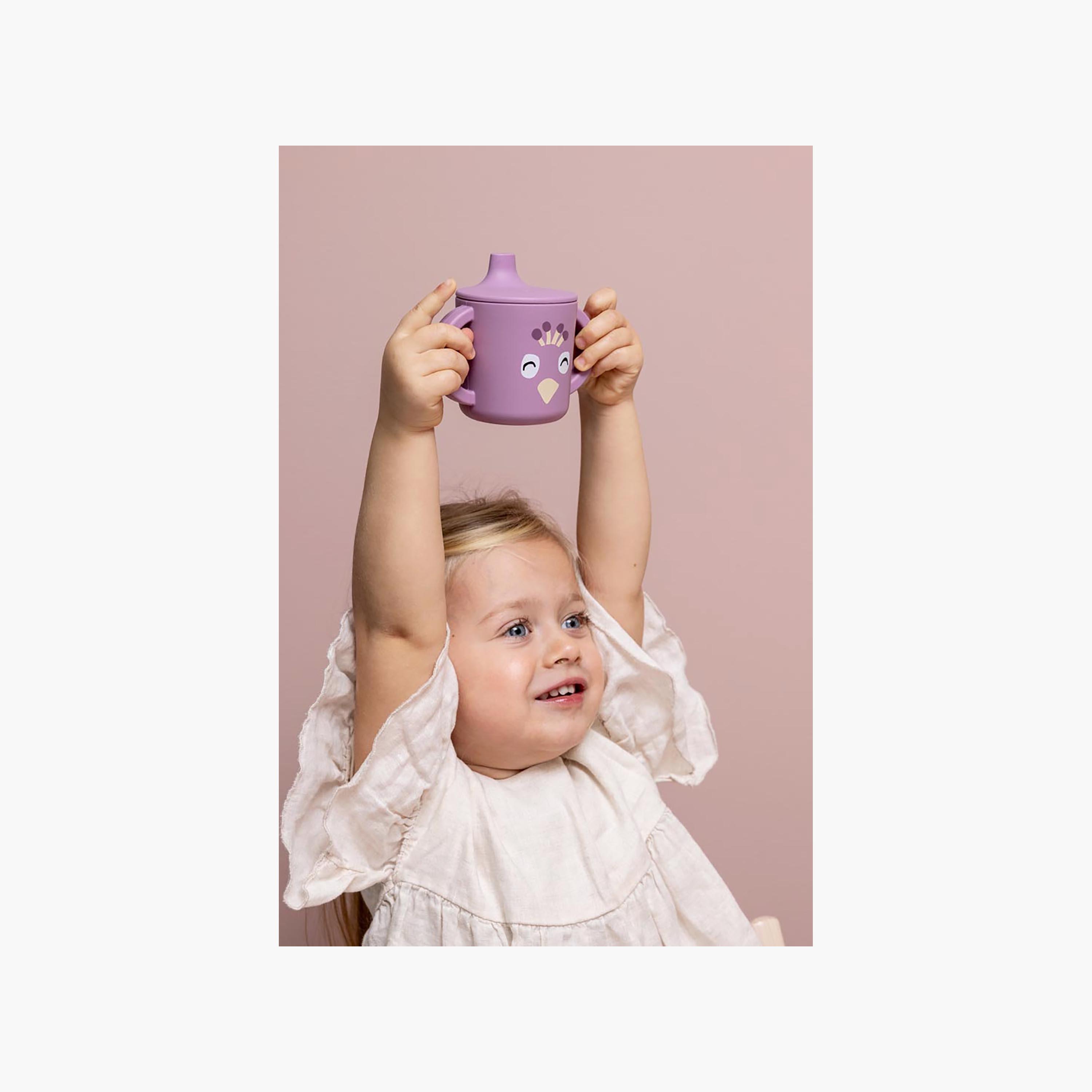 Trixie Mrs. Peacock Silicone Sippy Cup with Handles - 200 ml-baby-feeding-mealtimeessentials-image-2