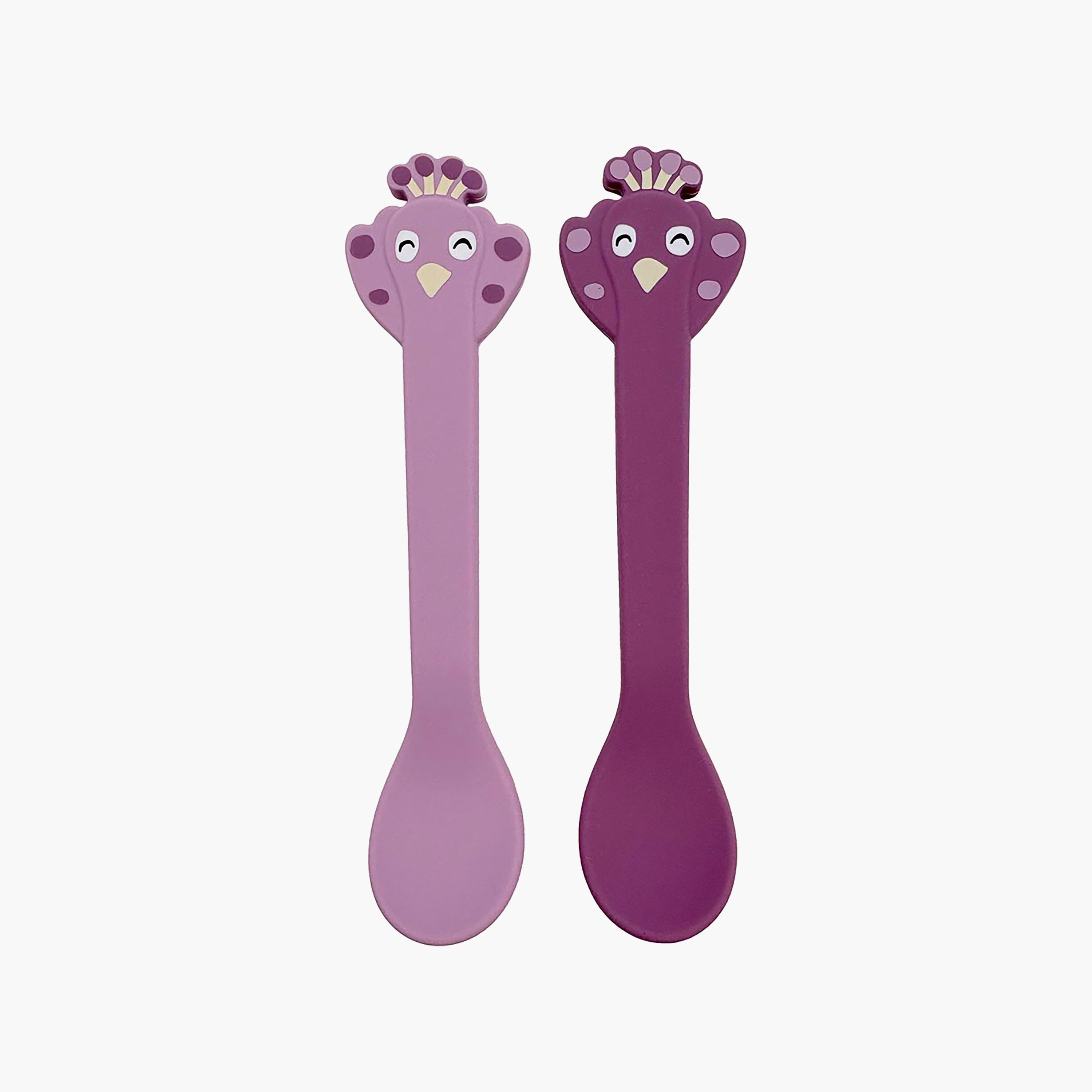 Trixie 2-Piece Mrs. Peacock Silicone Feeding Spoons Set-baby-feeding-mealtimeessentials-image-1