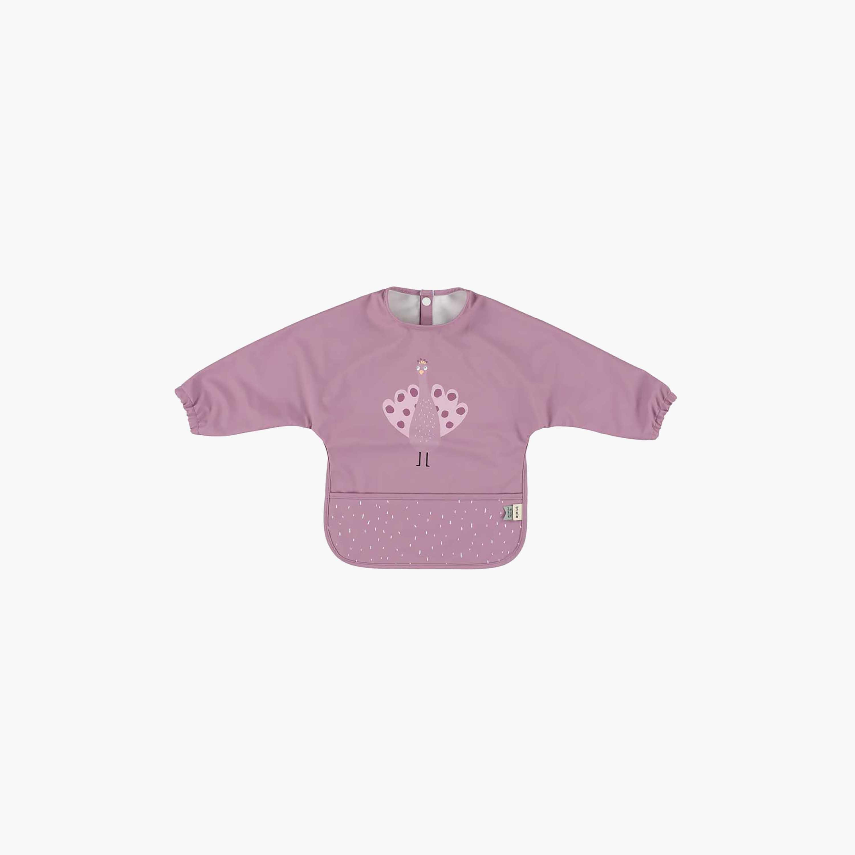 Trixie Mrs. Peacock Waterproof Long Sleeve Bib with Pocket-baby-feeding-bibs-image-1