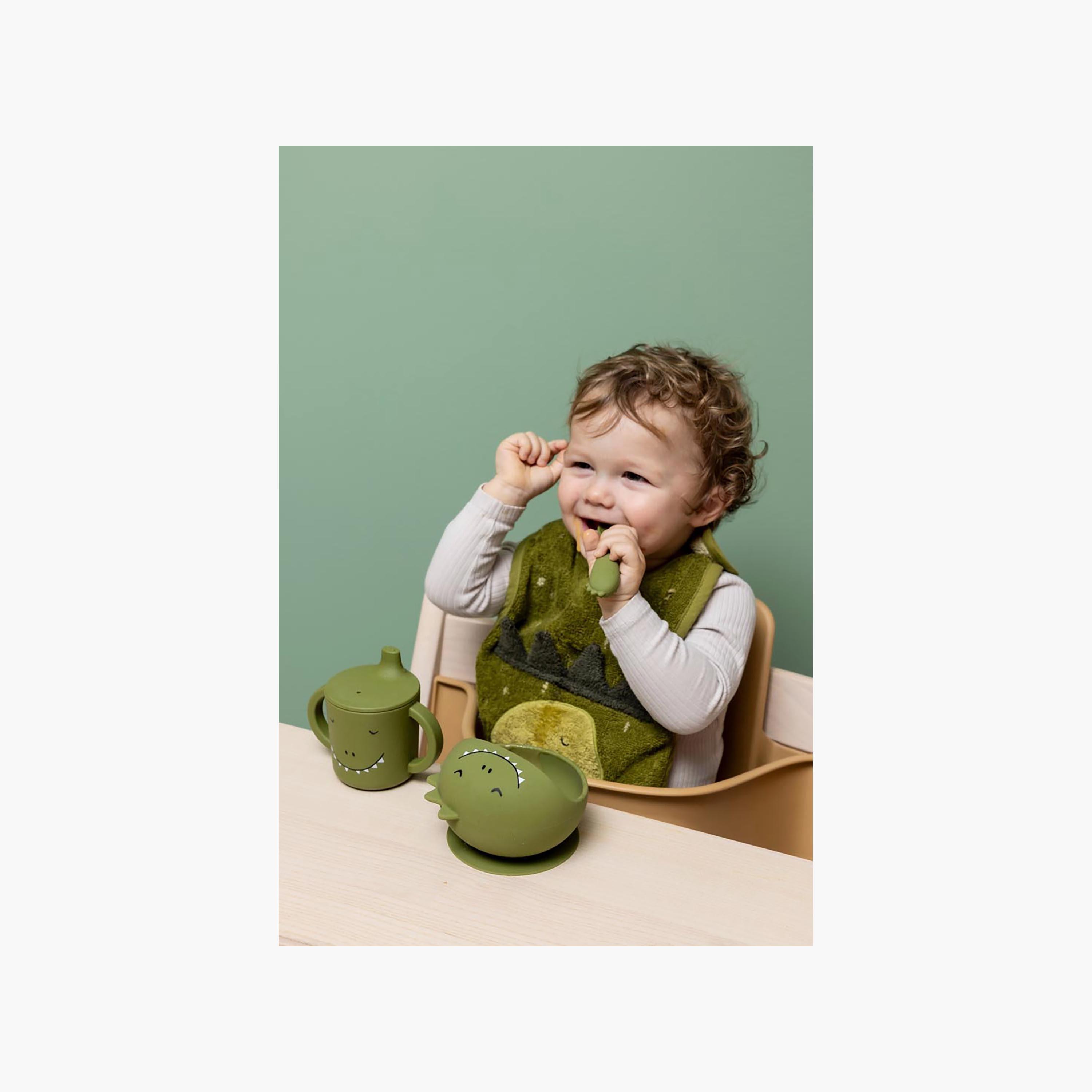 طقم ملاعق تغذية سيليكون أولى للرضع برسومات مستر دينو قطعتين من تريكسي-baby-feeding-mealtimeessentials-image-2