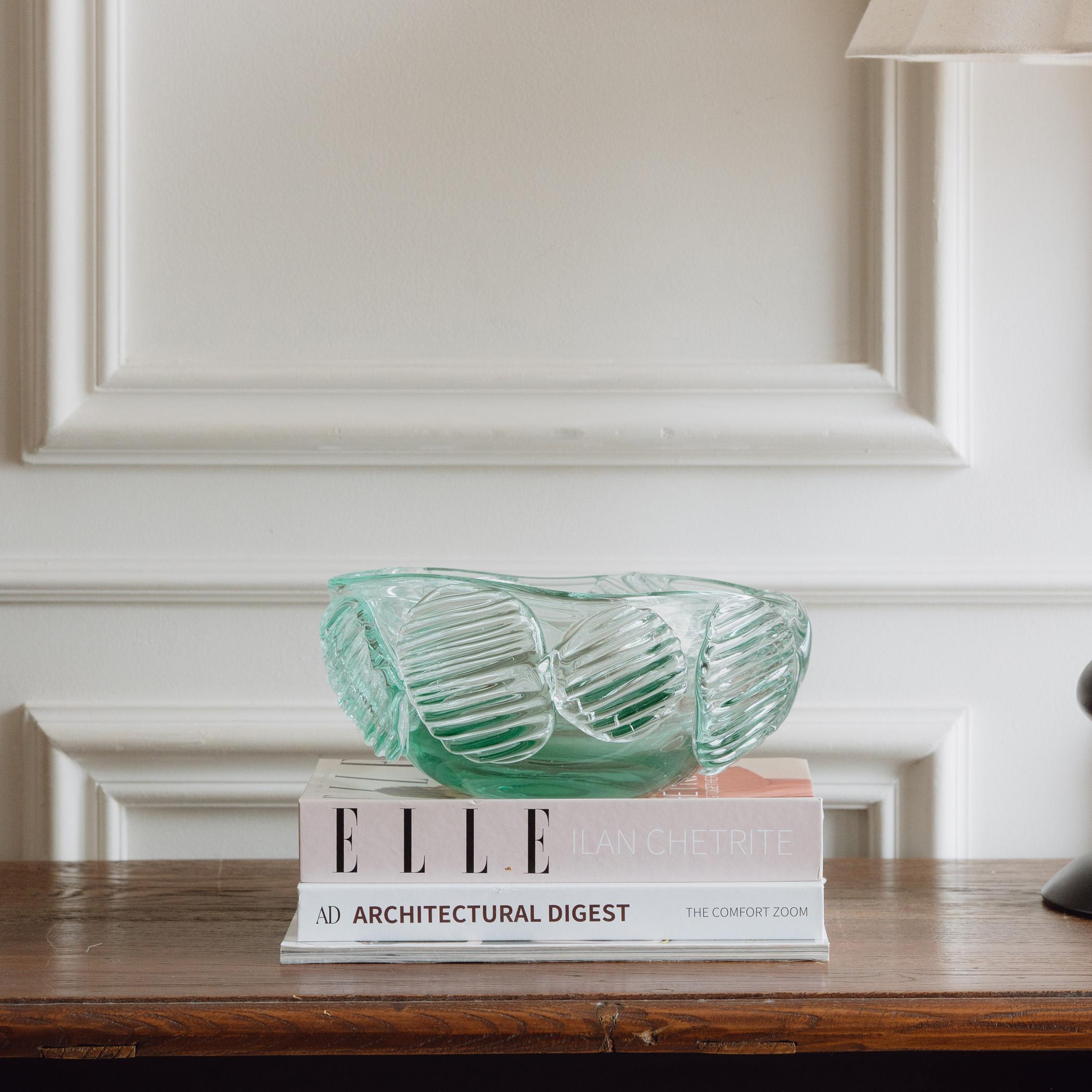 House of Serene Alaska Glass Decorative Bowl - 28 cm