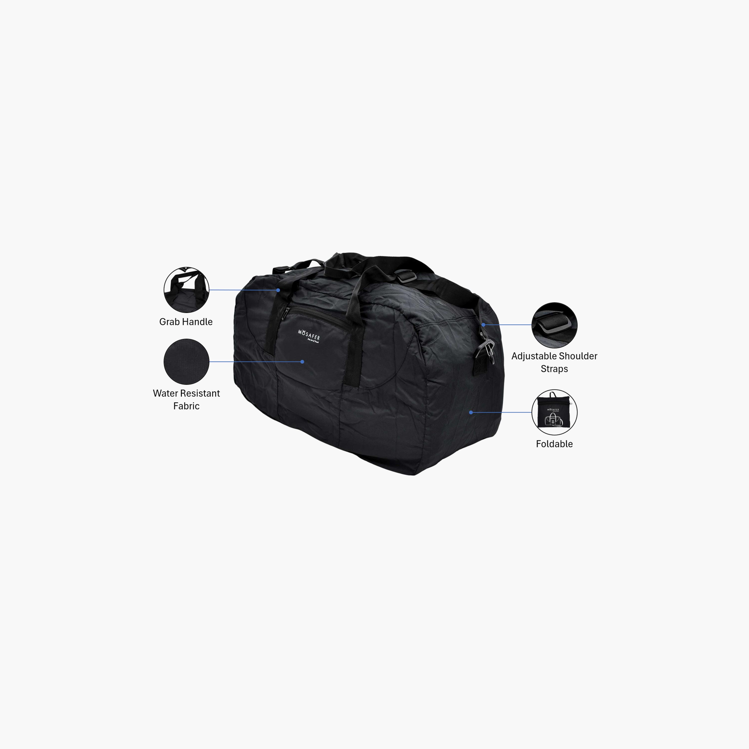 Mosafer Solid Duffle Bag with Zipper Closure | 57 X 36 X 27 CM-travel-luggagesandbags-dufflebags-image-3