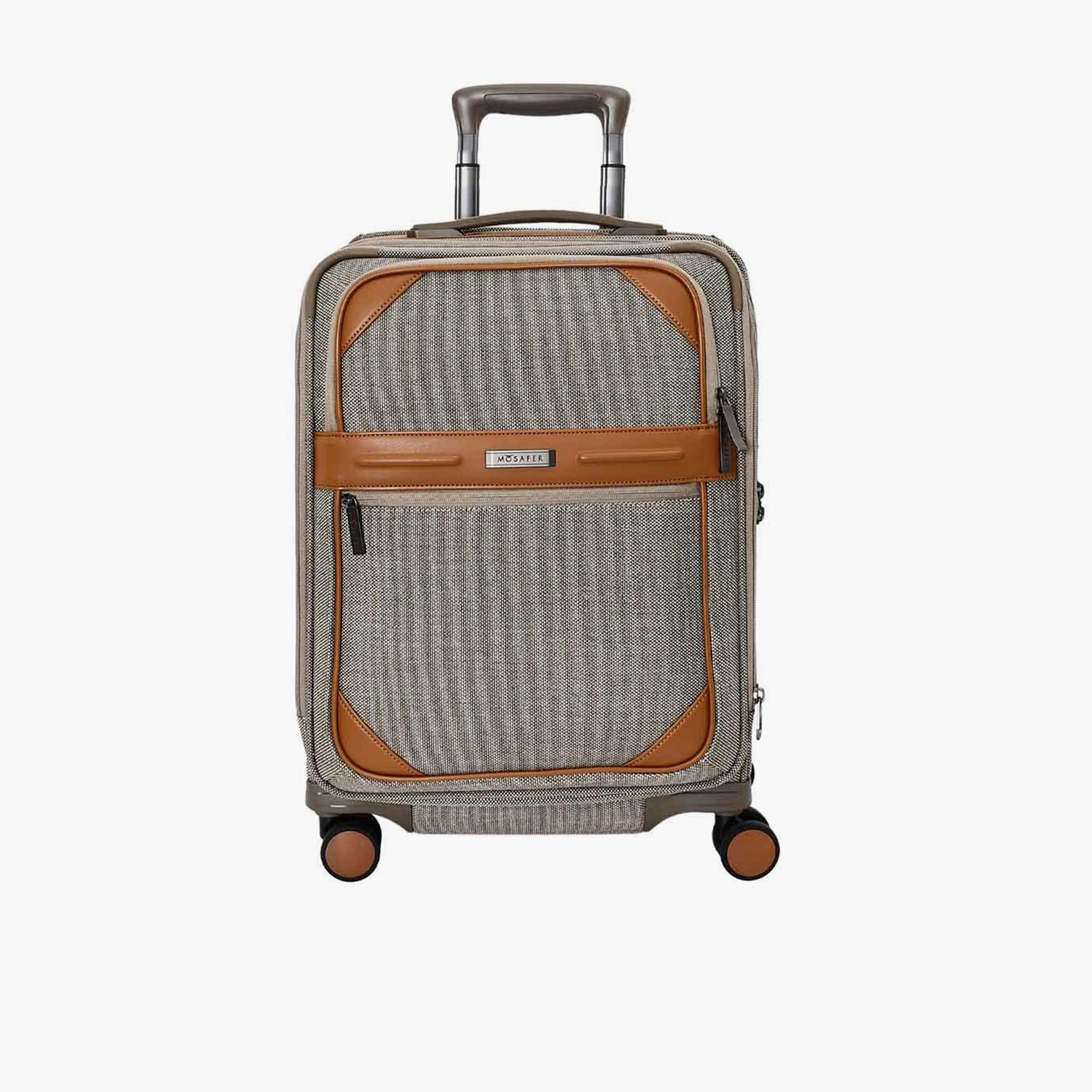 Mosafer Elegant 56 CM Small Cabin Polyester Soft Sided 4-Wheeler Spinner Trolley Bag with TSA Lock-travel-luggagesandbags-luggage-image-1
