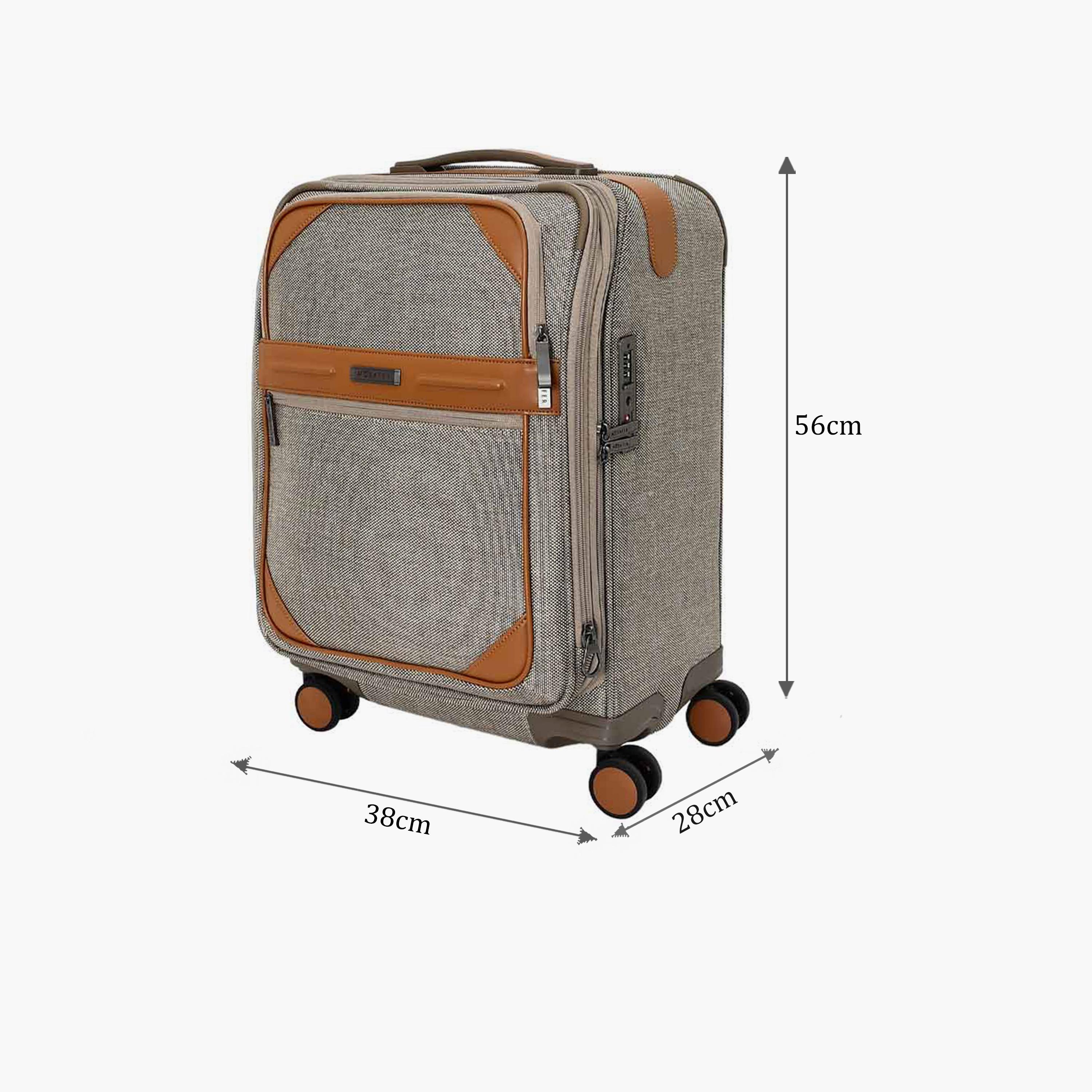 Mosafer Elegant 56 CM Small Cabin Polyester Soft Sided 4-Wheeler Spinner Trolley Bag with TSA Lock-travel-luggagesandbags-luggage-image-2