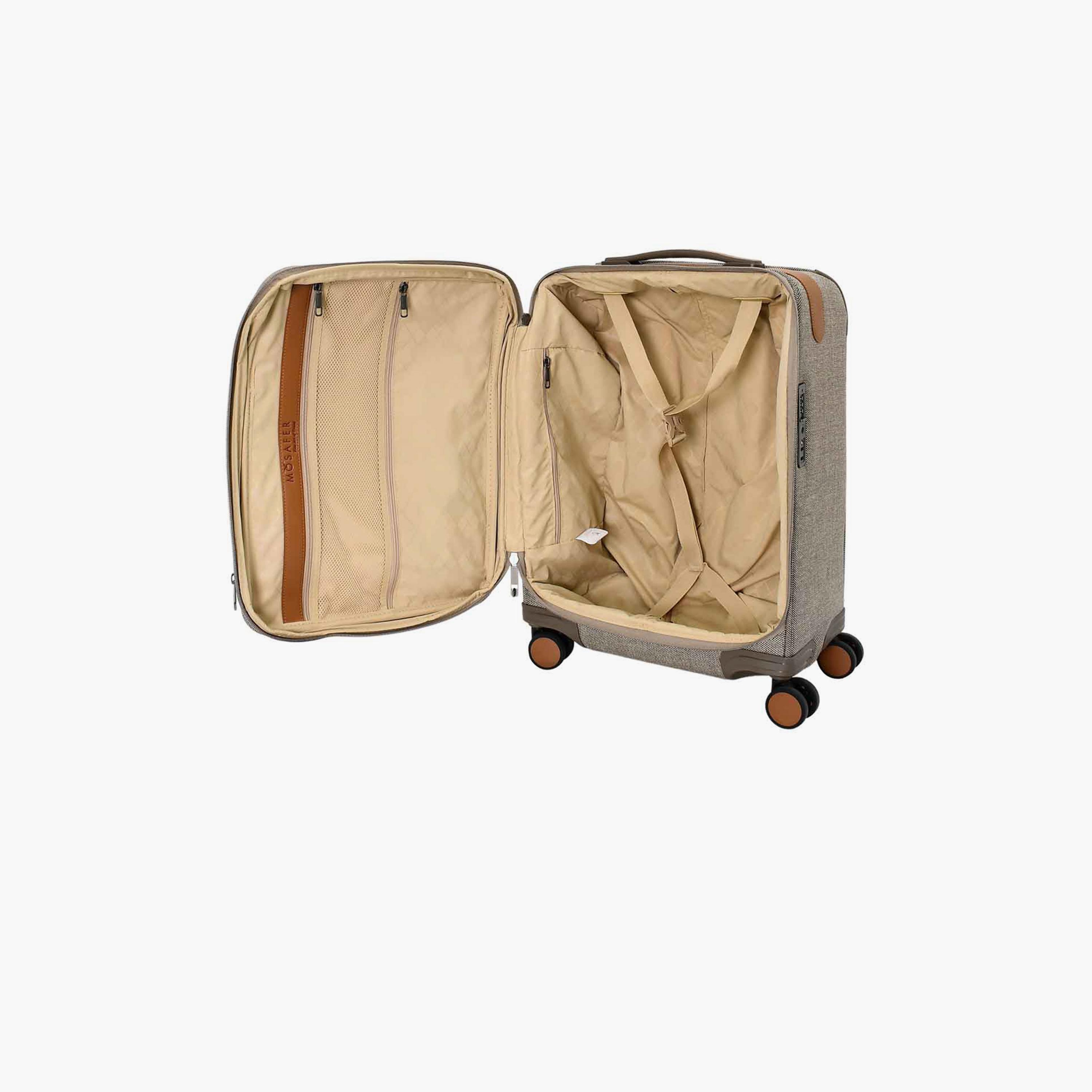 Mosafer Elegant 56 CM Small Cabin Polyester Soft Sided 4-Wheeler Spinner Trolley Bag with TSA Lock-travel-luggagesandbags-luggage-image-6