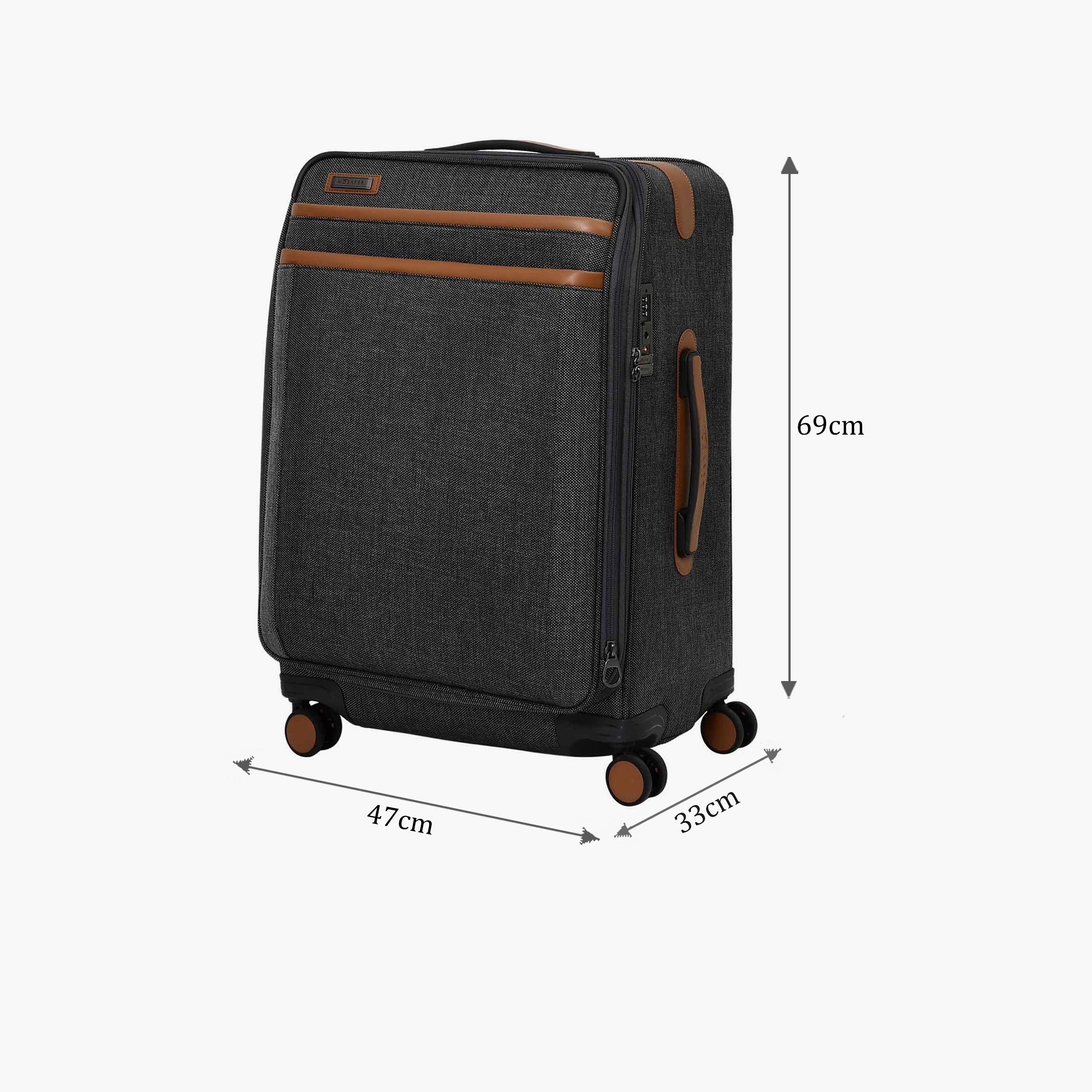 Mosafer Legacy 69 CM Medium Check-in Polyester Soft Sided 4-Wheeler Spinner Trolley Bag with TSA Lock-travel-luggagesandbags-luggage-image-2