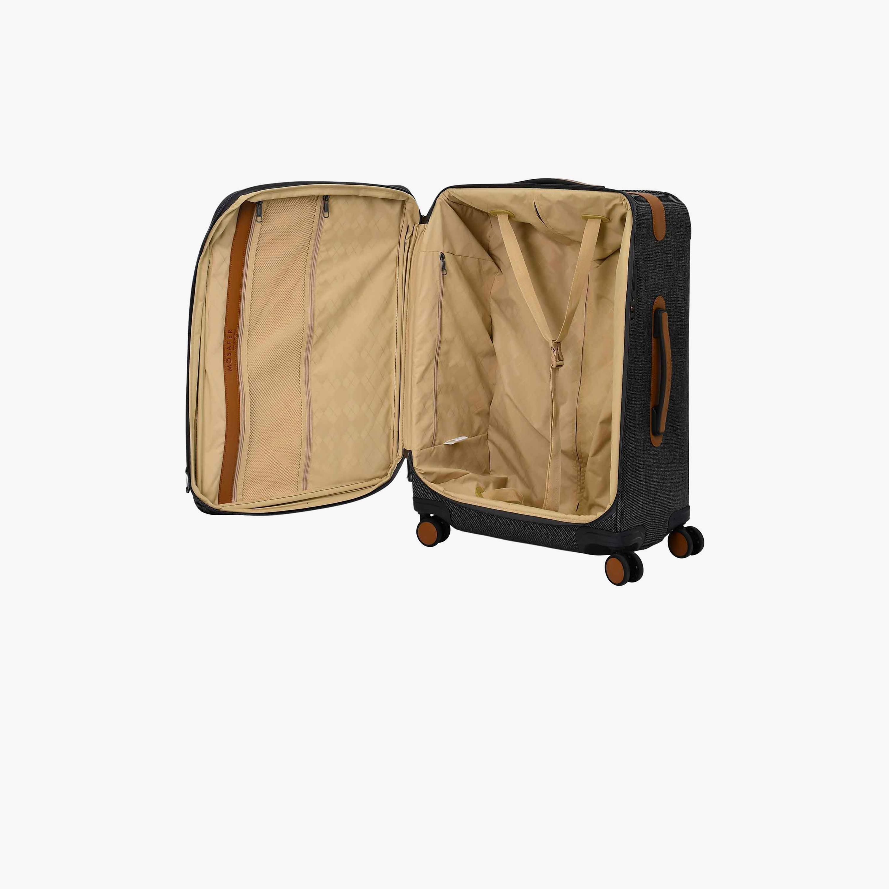 Mosafer Legacy 69 CM Medium Check-in Polyester Soft Sided 4-Wheeler Spinner Trolley Bag with TSA Lock-travel-luggagesandbags-luggage-image-6