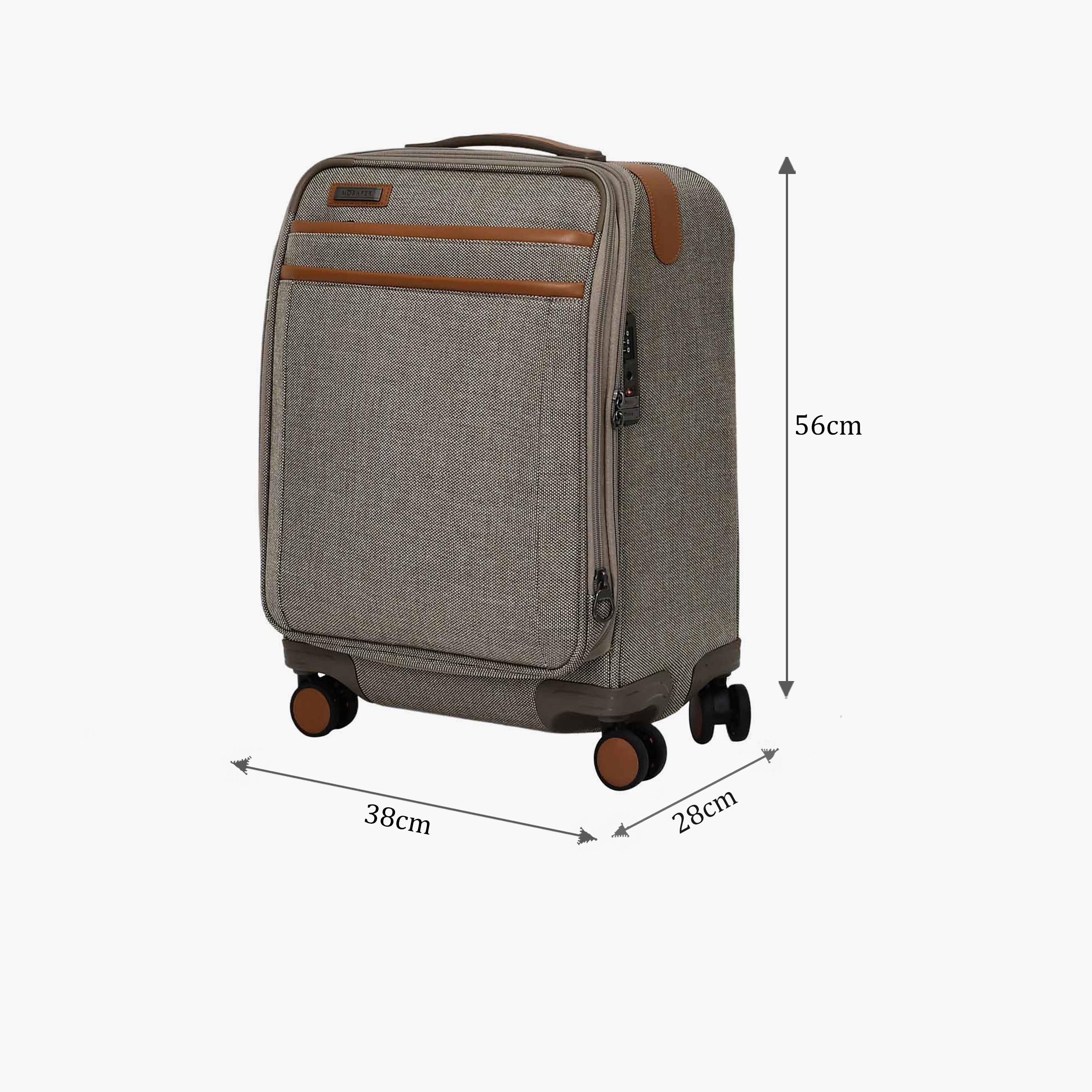 Mosafer Legacy 56 CM Small Cabin Polyester Soft Sided 4-Wheeler Spinner Trolley Bag with TSA Lock-travel-luggagesandbags-luggage-image-2