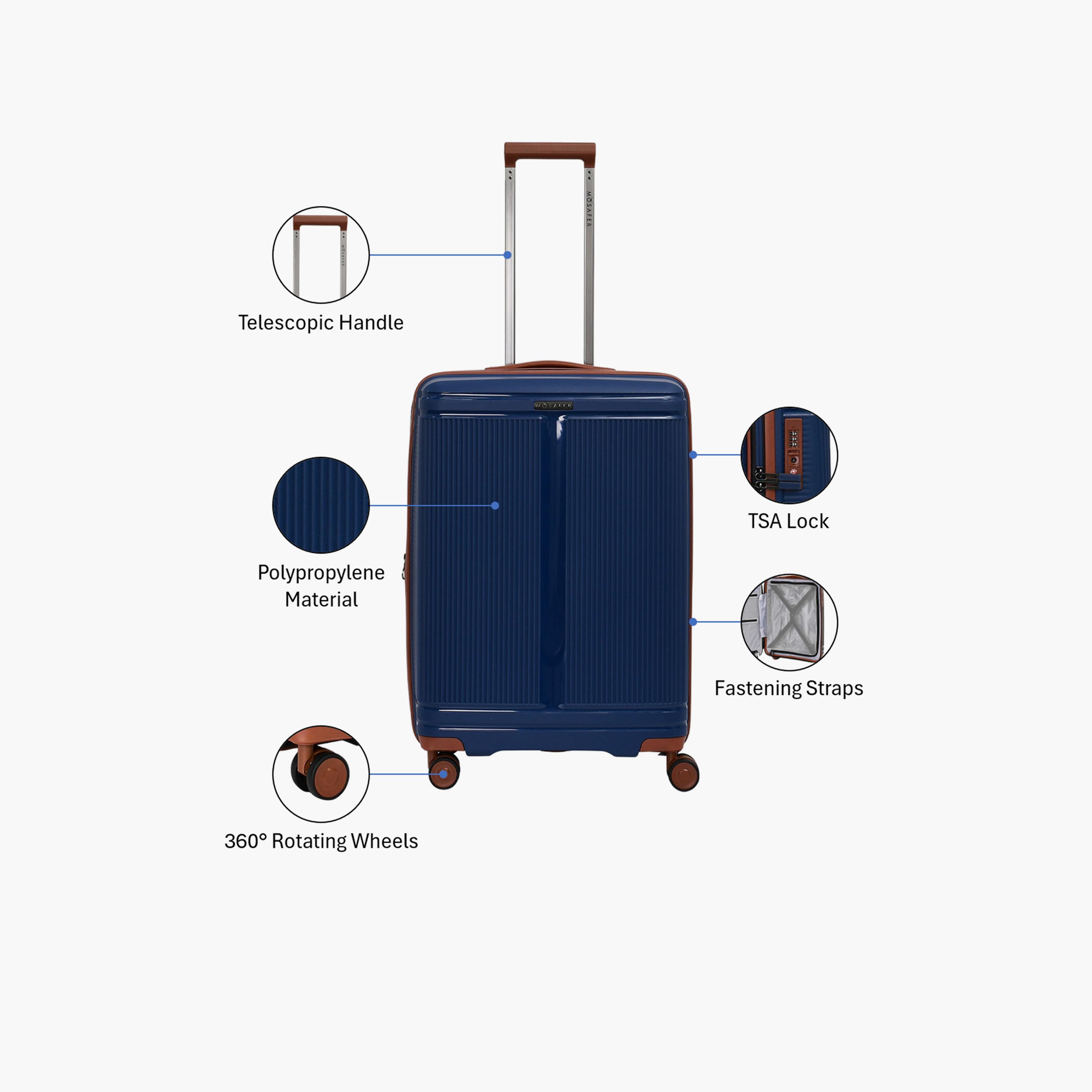 Mosafer Noble 67 CM Medium Check-in Polypropylene Hard Sided 4-Wheeler Spinner Trolley Bag with TSA Lock-travel-luggagesandbags-luggage-image-3