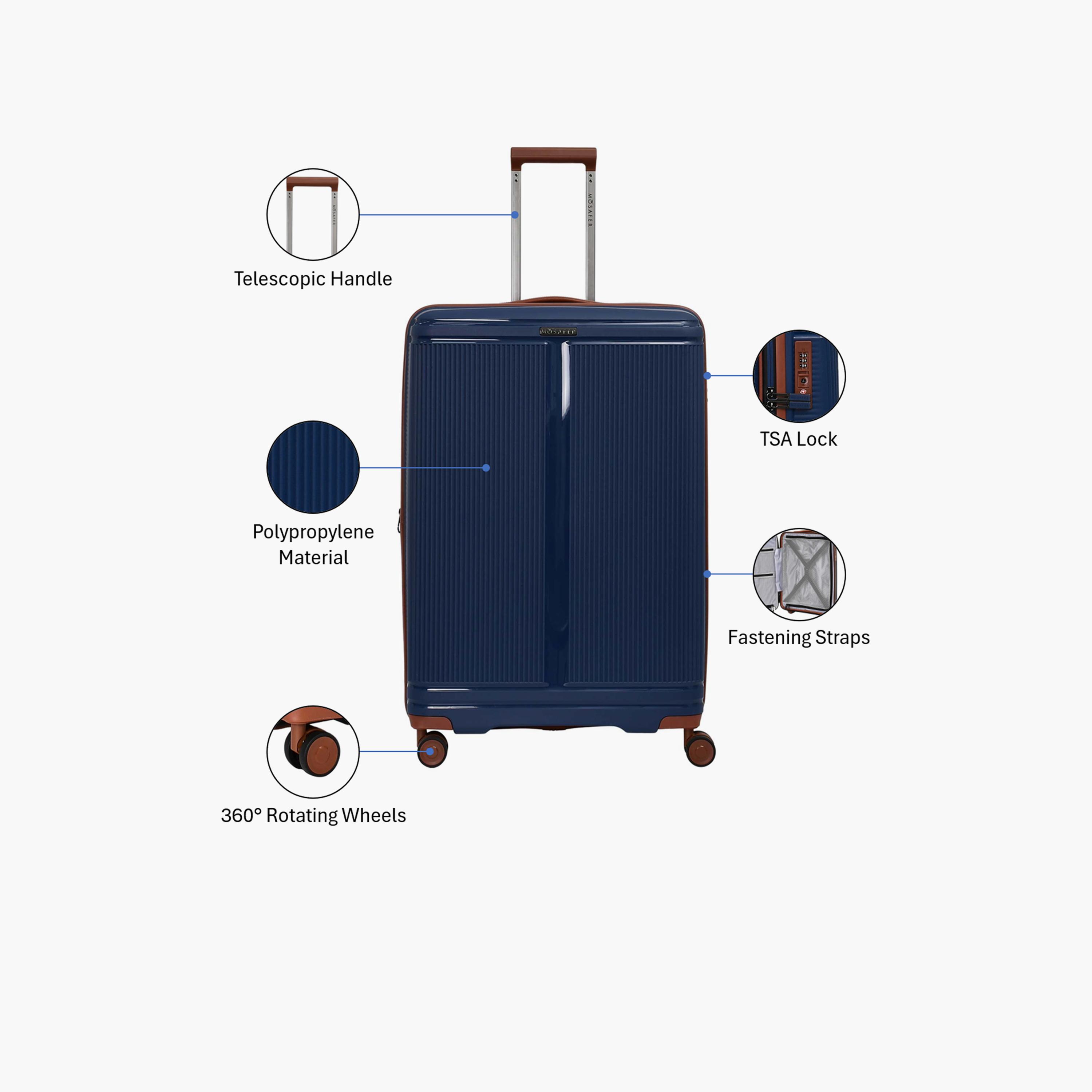 Mosafer Noble 77 CM Large Check-in Polypropylene Hard Sided 4-Wheeler Spinner Trolley Bag with TSA Lock-travel-luggagesandbags-luggage-image-3