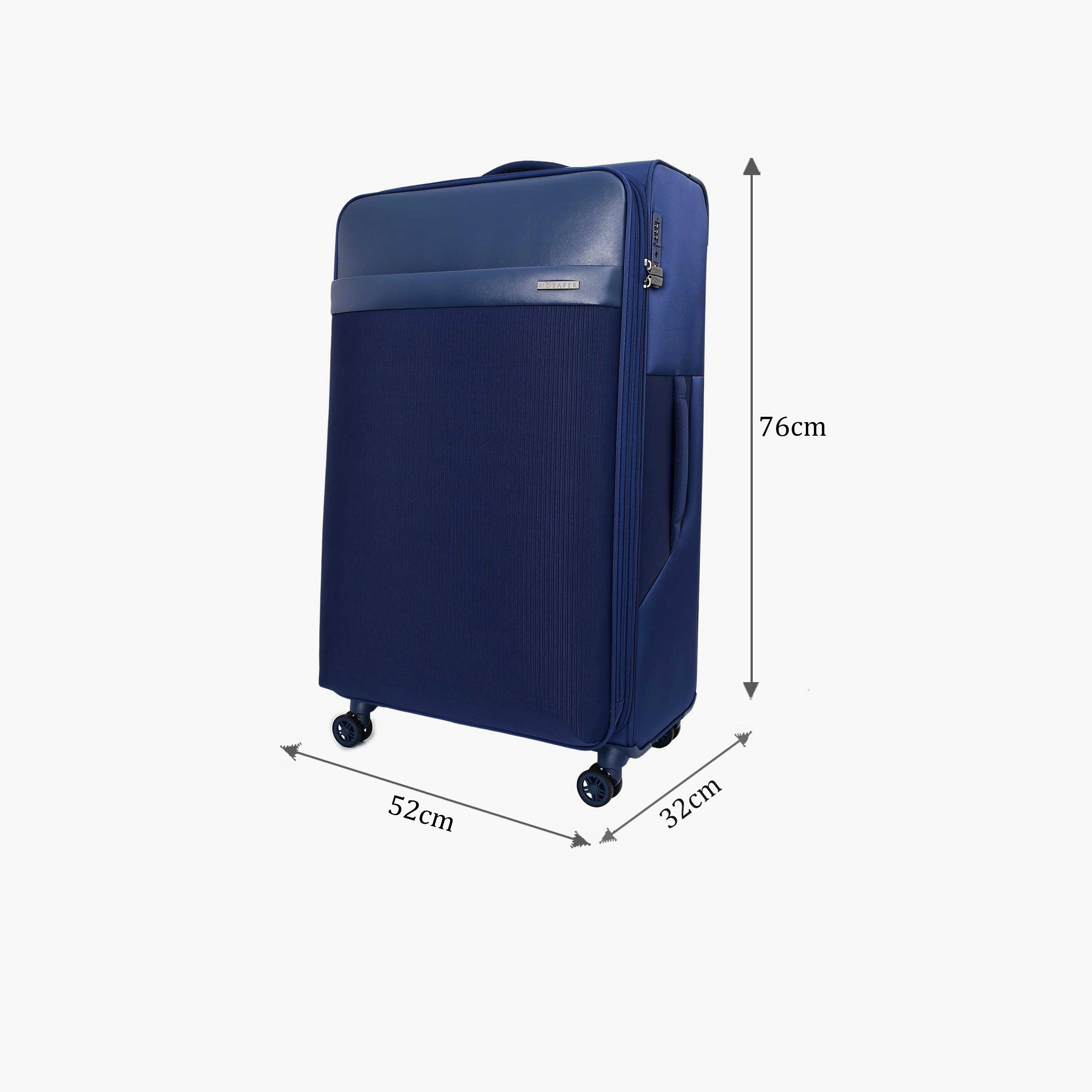 Mosafer Softlite 76 CM Large Check-in Polyester Soft Sided 4-Wheeler Spinner Trolley Bag with TSA Lock-travel-luggagesandbags-luggage-image-2