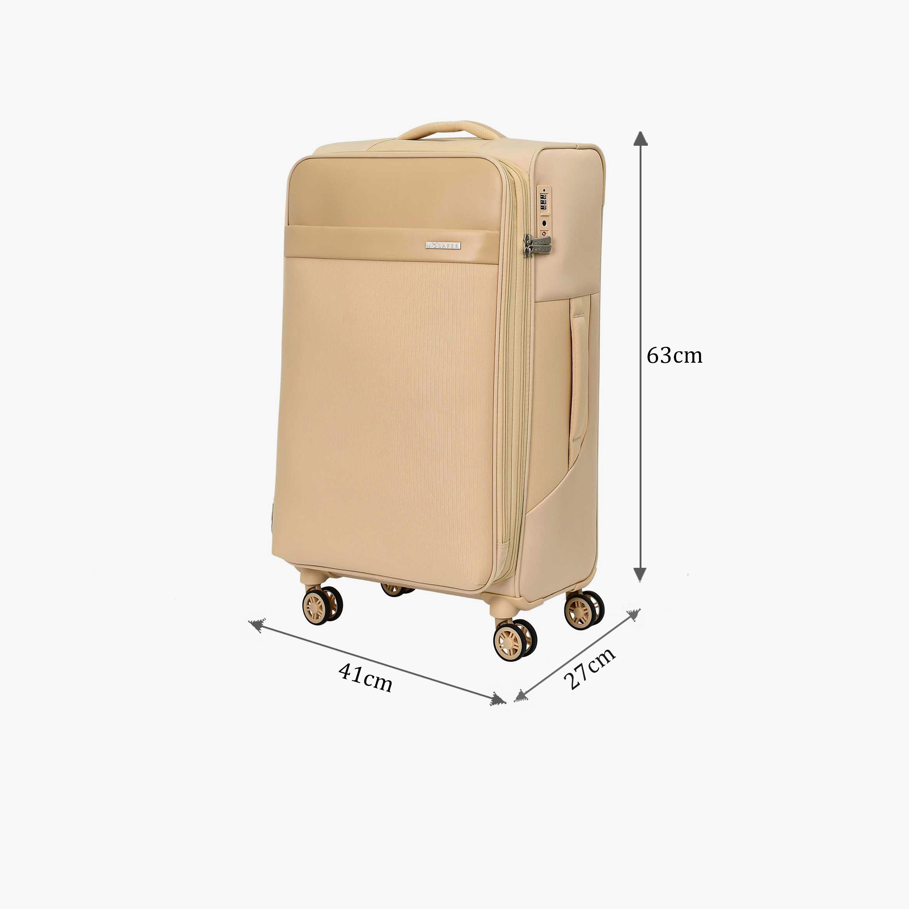 Mosafer Softlite 63 CM Medium Check-in Polyester Soft Sided 4-Wheeler Spinner Trolley Bag with TSA Lock-travel-luggagesandbags-luggage-image-2