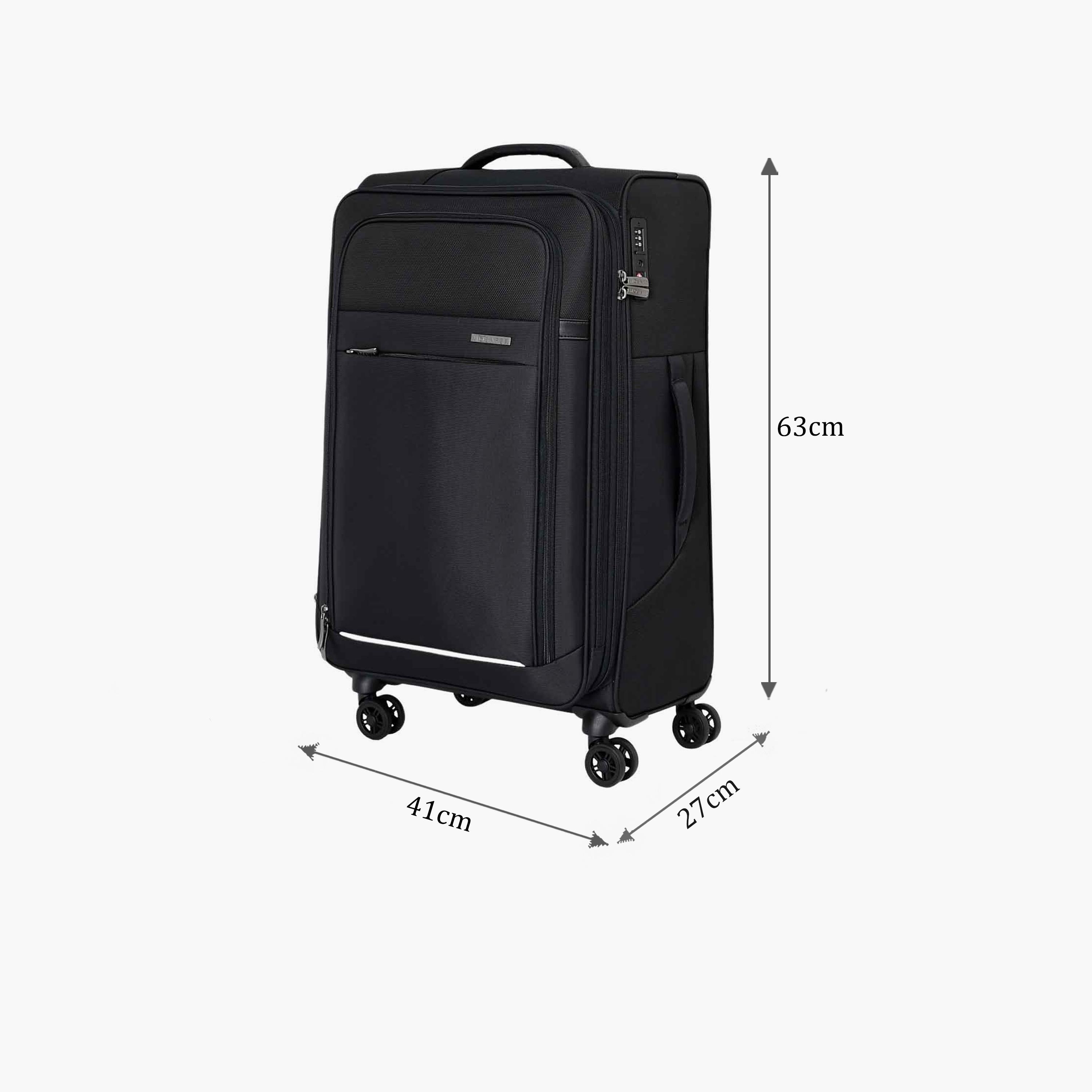 Mosafer Desire II 63 CM Medium Check-in Polyester Soft Sided 4-Wheeler Spinner Trolley Bag with TSA Lock-travel-luggagesandbags-luggage-image-2