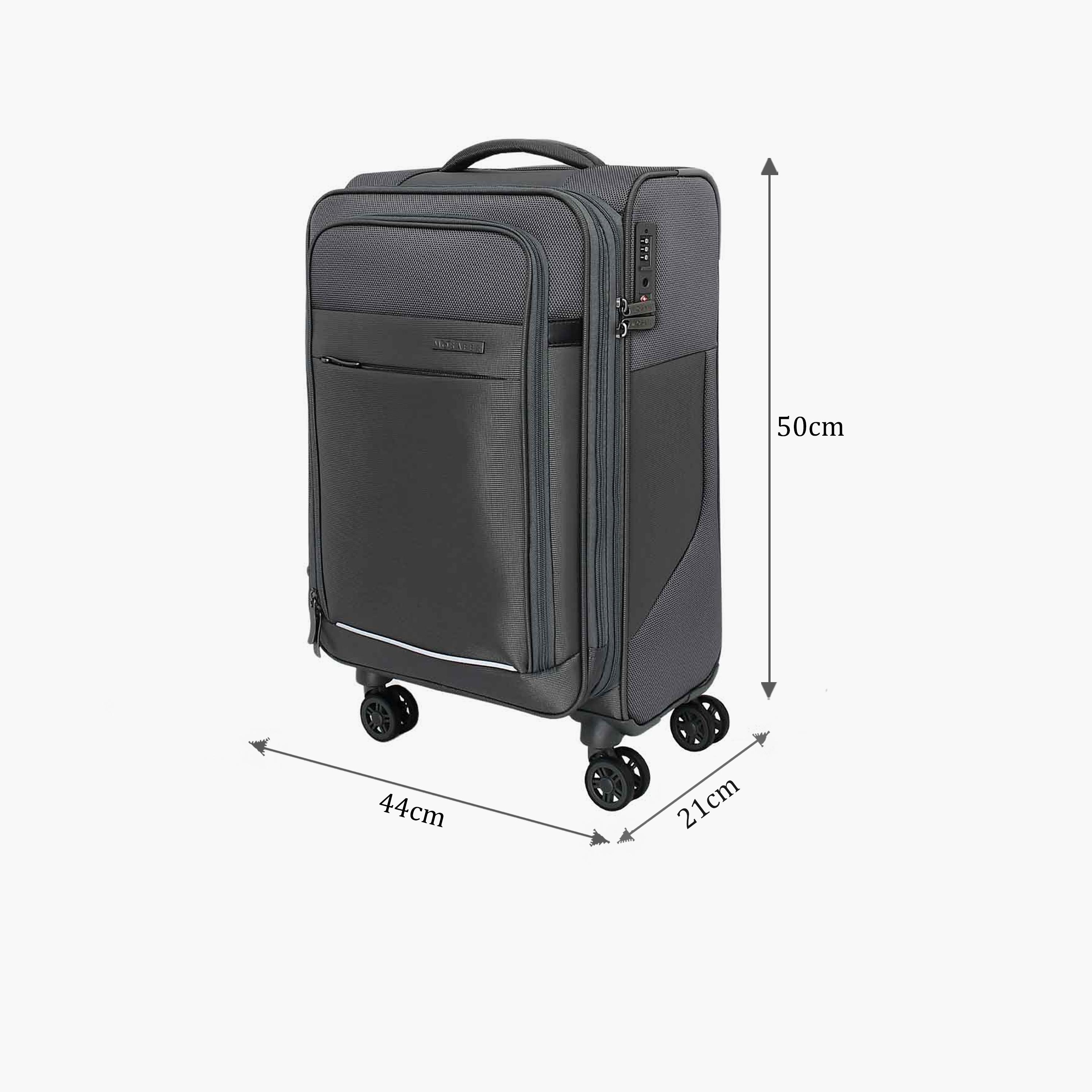 Mosafer Desire II 50 CM Small Cabin Polyester Soft Sided 4-Wheeler Spinner Trolley Bag with TSA Lock-travel-luggagesandbags-luggage-image-2