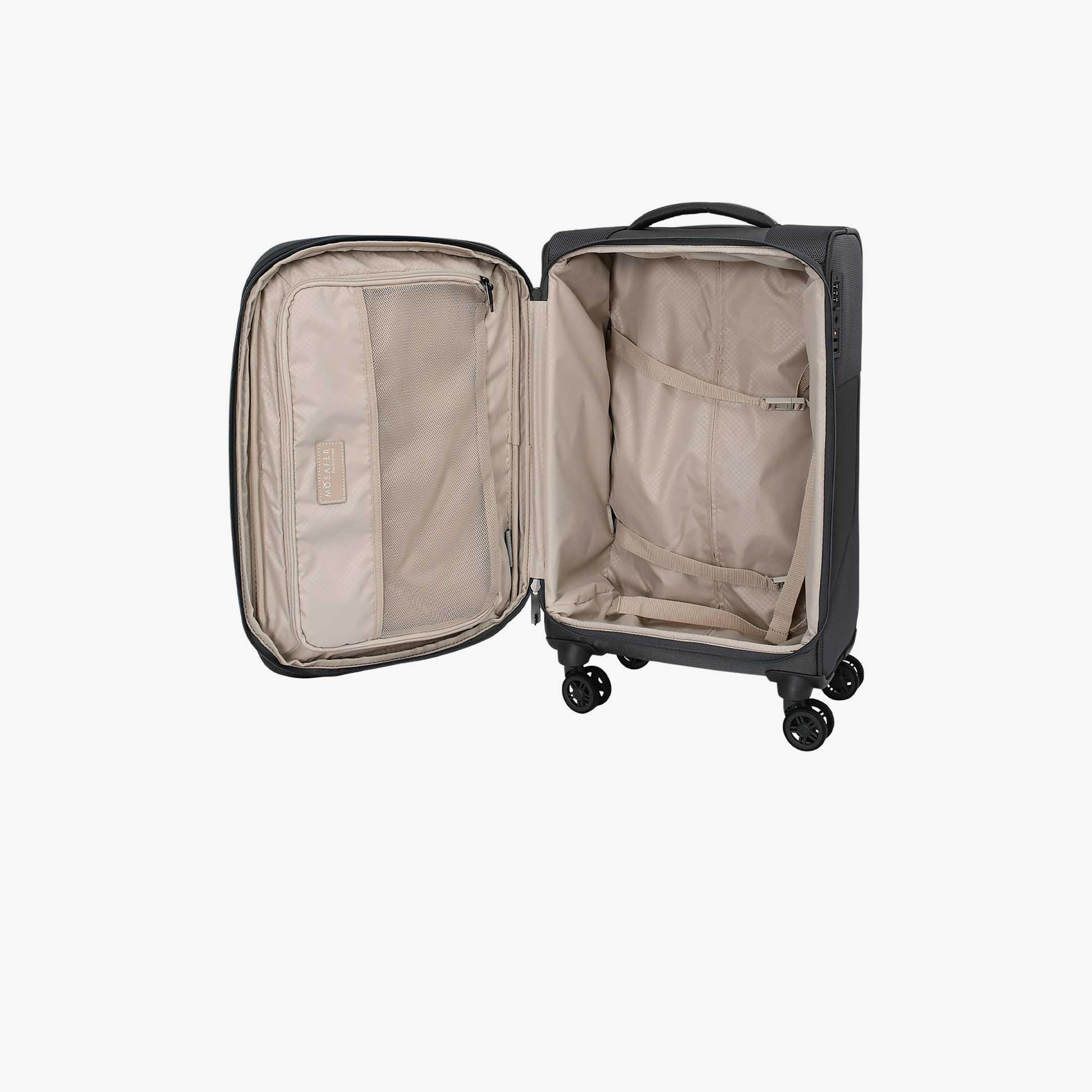 Mosafer Desire II 50 CM Small Cabin Polyester Soft Sided 4-Wheeler Spinner Trolley Bag with TSA Lock-travel-luggagesandbags-luggage-image-6