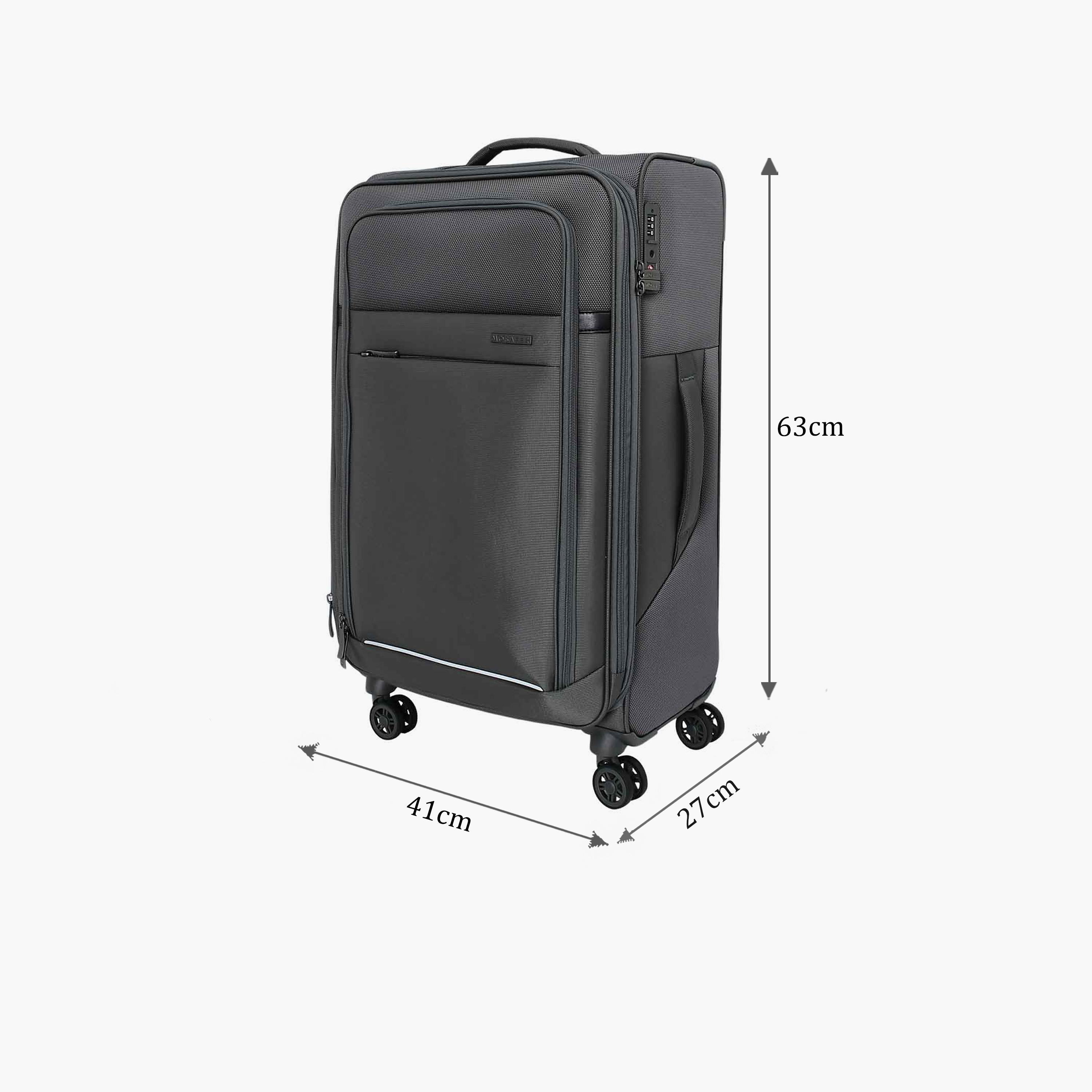 Mosafer Desire II 63 CM Medium Check-in Polyester Soft Sided 4-Wheeler Spinner Trolley Bag with TSA Lock-travel-luggagesandbags-luggage-image-2