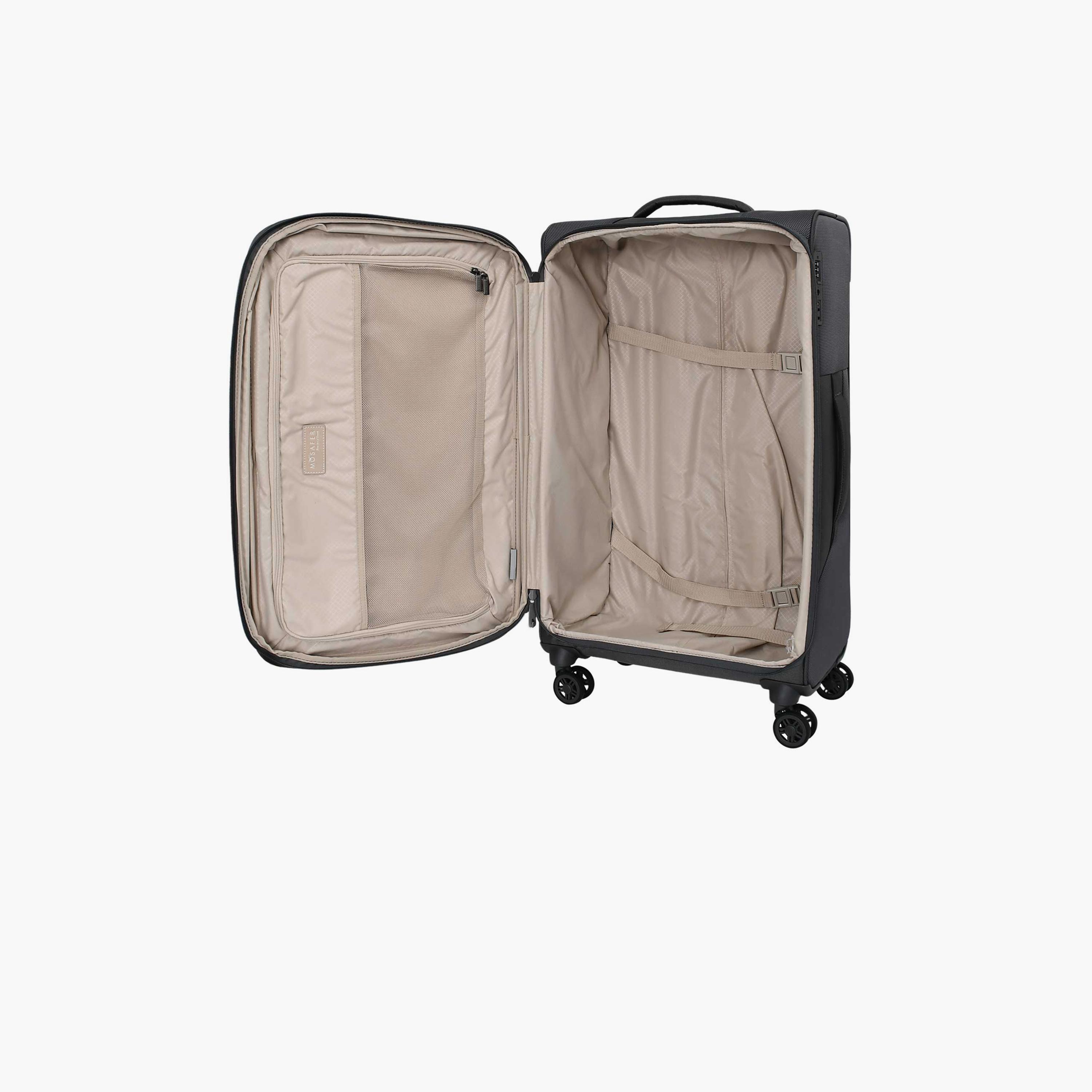 Mosafer Desire II 63 CM Medium Check-in Polyester Soft Sided 4-Wheeler Spinner Trolley Bag with TSA Lock-travel-luggagesandbags-luggage-image-6
