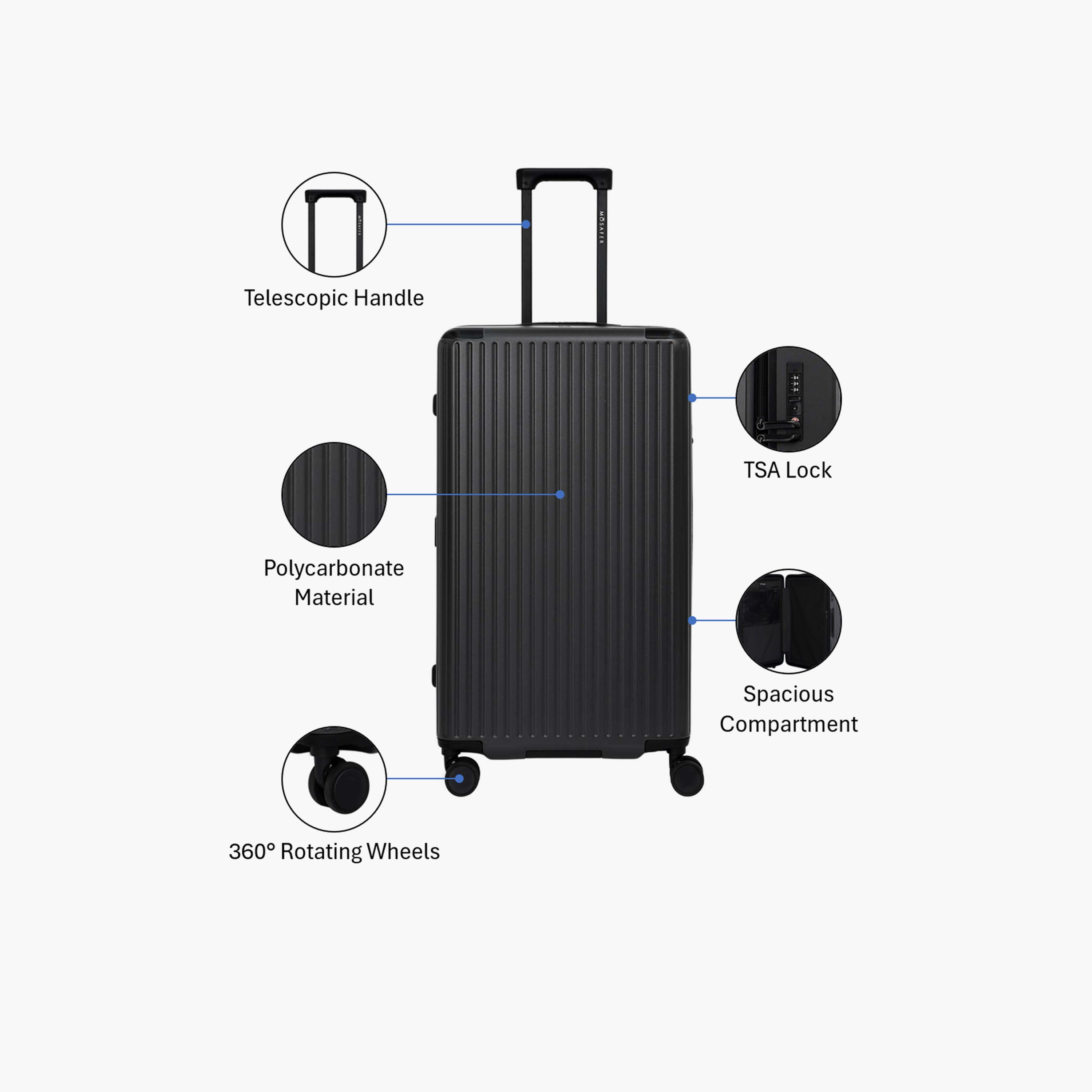 Mosafer Rover 76 CM Large Check-in Polycarbonate with ABS Hard Sided 4-Wheeler Spinner Trolley Bag with TSA Lock-travel-luggagesandbags-luggage-image-3