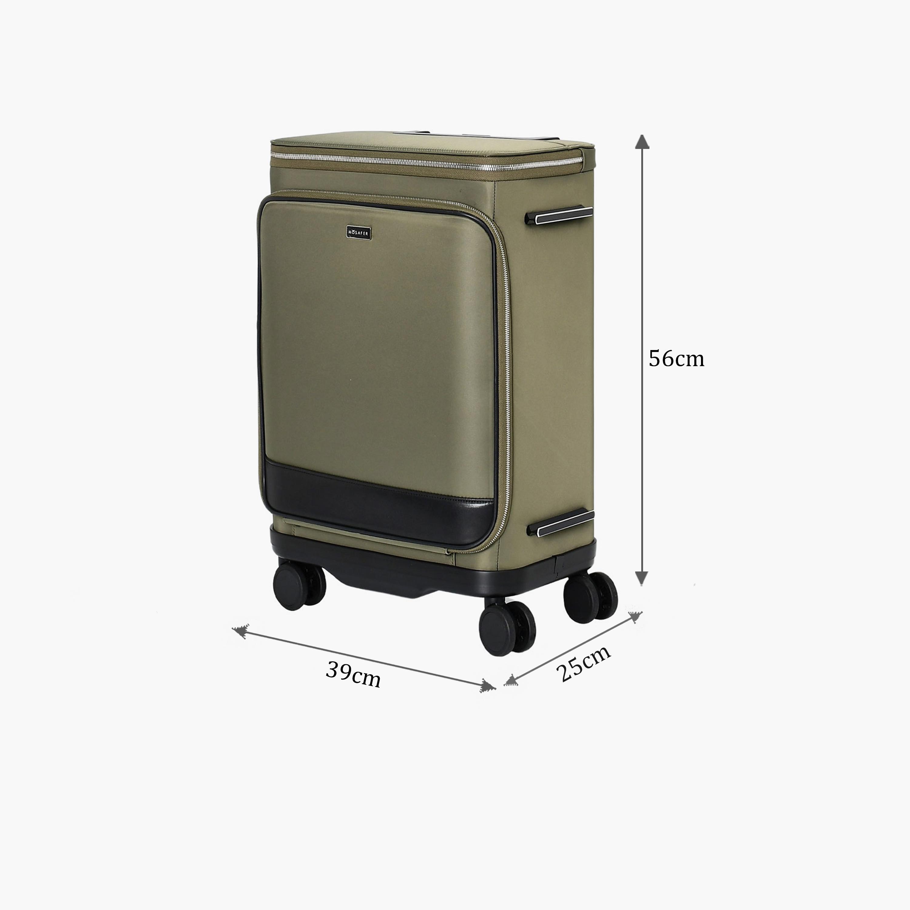 Mosafer Wellington 56 CM Small Cabin Nylon Soft Sided 4-Wheeler Spinner Trolley Bag with TSA Lock-travel-luggagesandbags-luggage-image-2