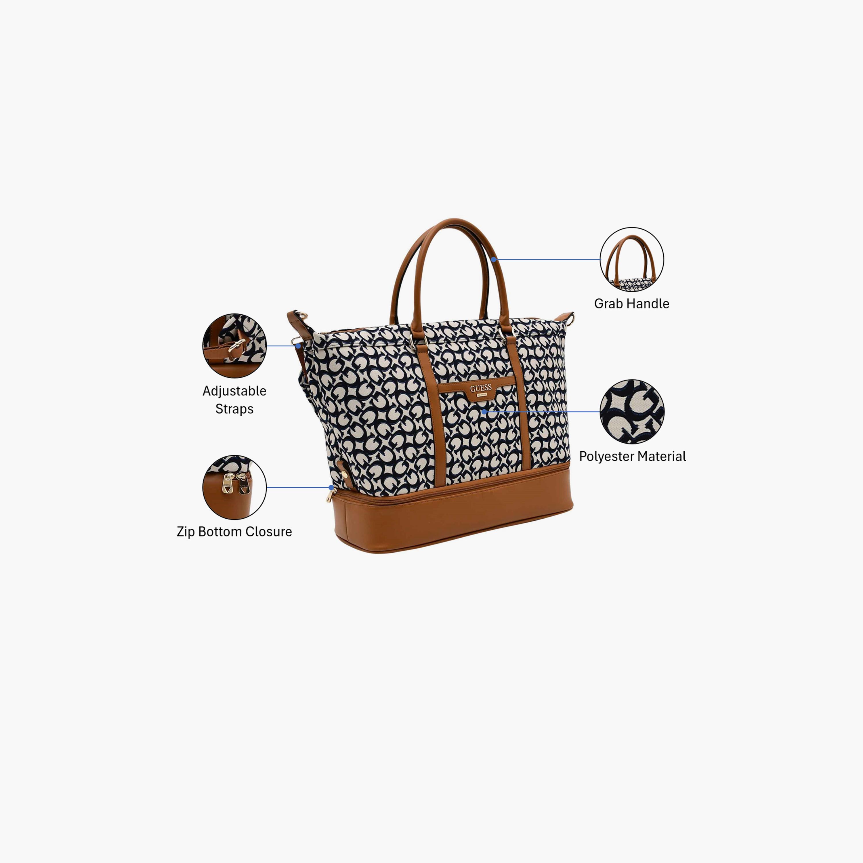 غيس - شنطة سفر ترايسي مطبوعة بمقبضين وسحاب إغلاق وحزام قابل للفصل | 46 × 36 × 18 سم-travel-luggagesandbags-dufflebags-image-3