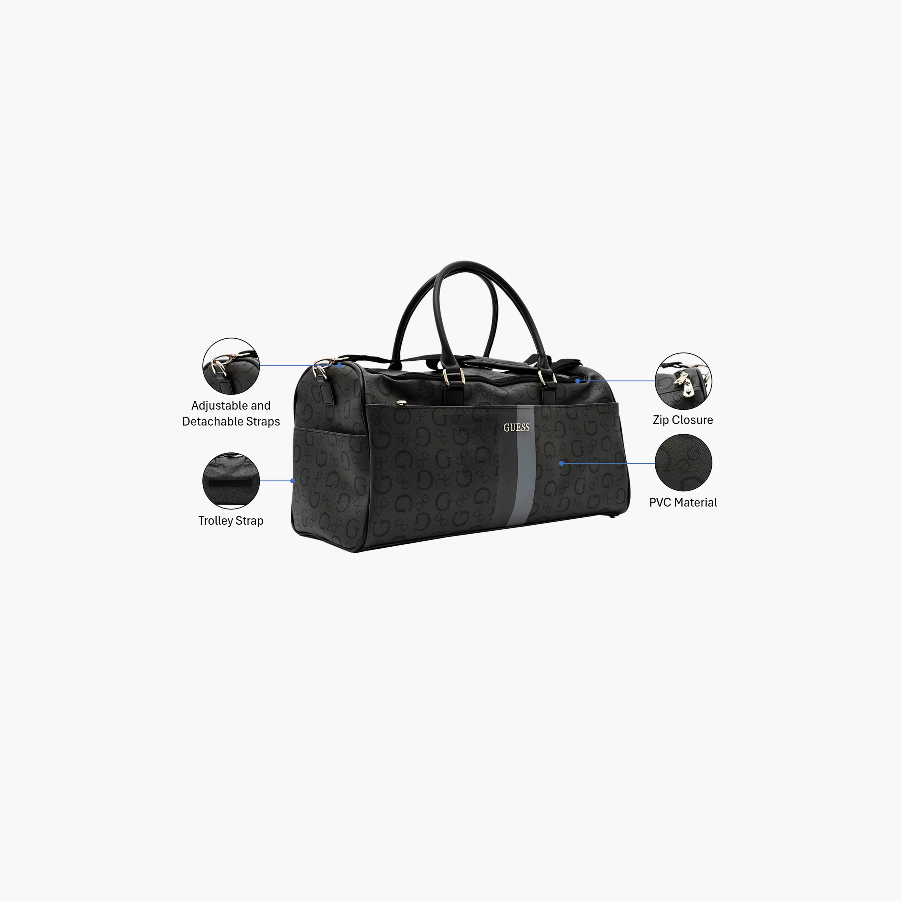 غيس - شنطة سفر ويستر مطبوعة بمقبضين وسحاب إغلاق وحزام قابل للفصل | 53 × 29 × 25 سم-travel-luggagesandbags-dufflebags-image-3