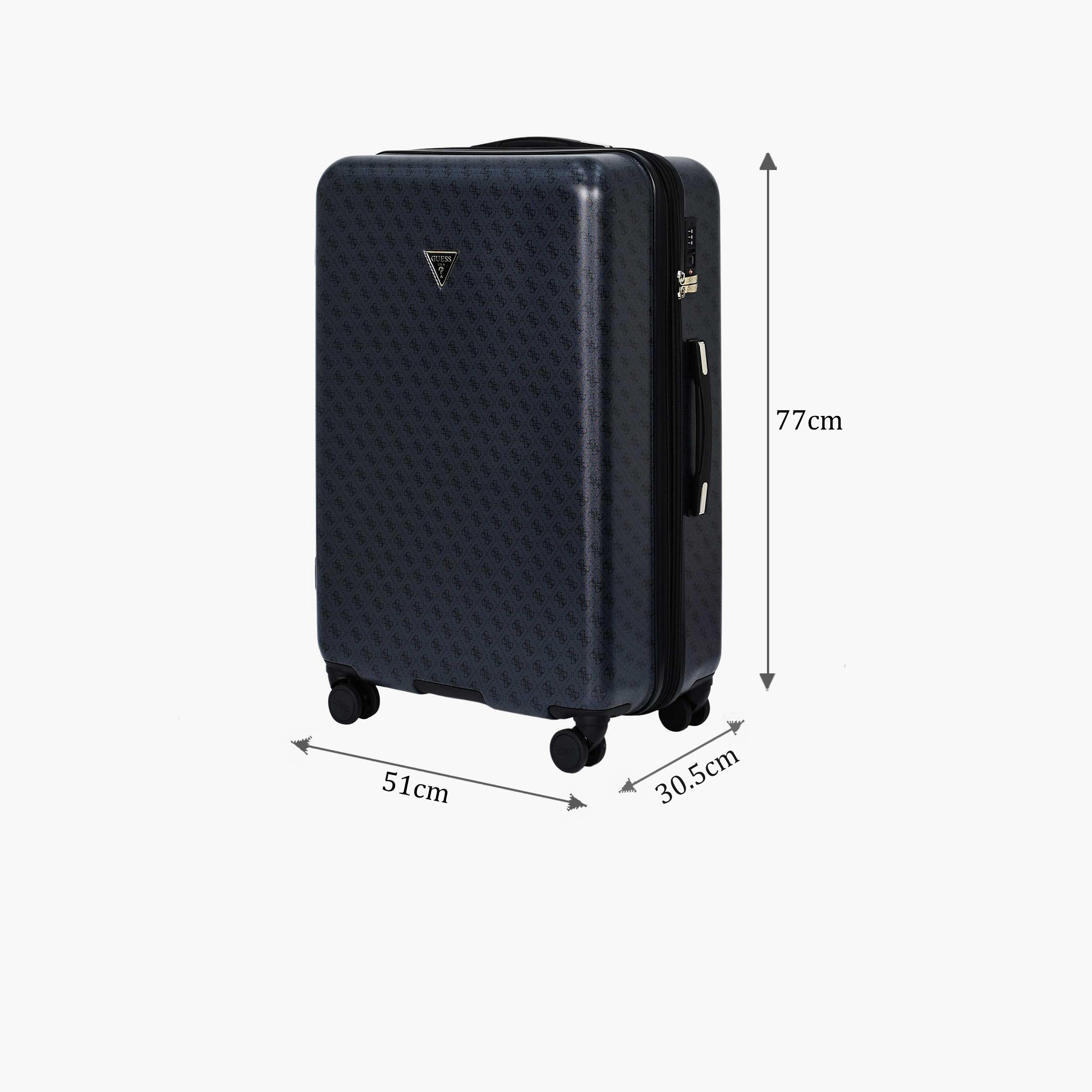 Guess Jesco 51 CM Large Check-in PU Hard Sided 4-Wheeler Spinner Trolley Bag with TSA Lock-travel-luggagesandbags-luggage-image-2