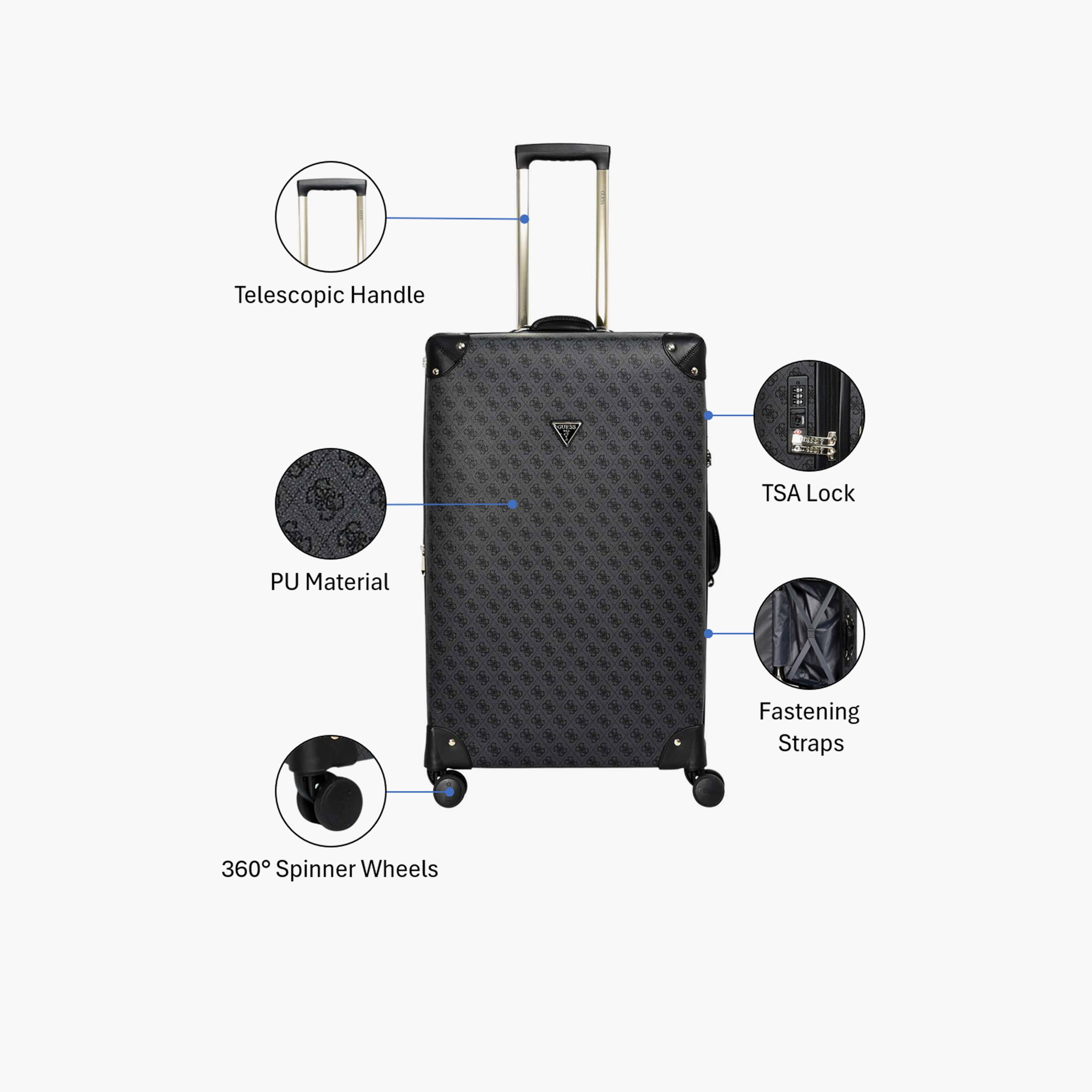 Guess Latona 76 CM Large Check-in PU Hard Sided 4-Wheeler Spinner Trolley Bag with TSA Lock-travel-luggagesandbags-luggage-image-3