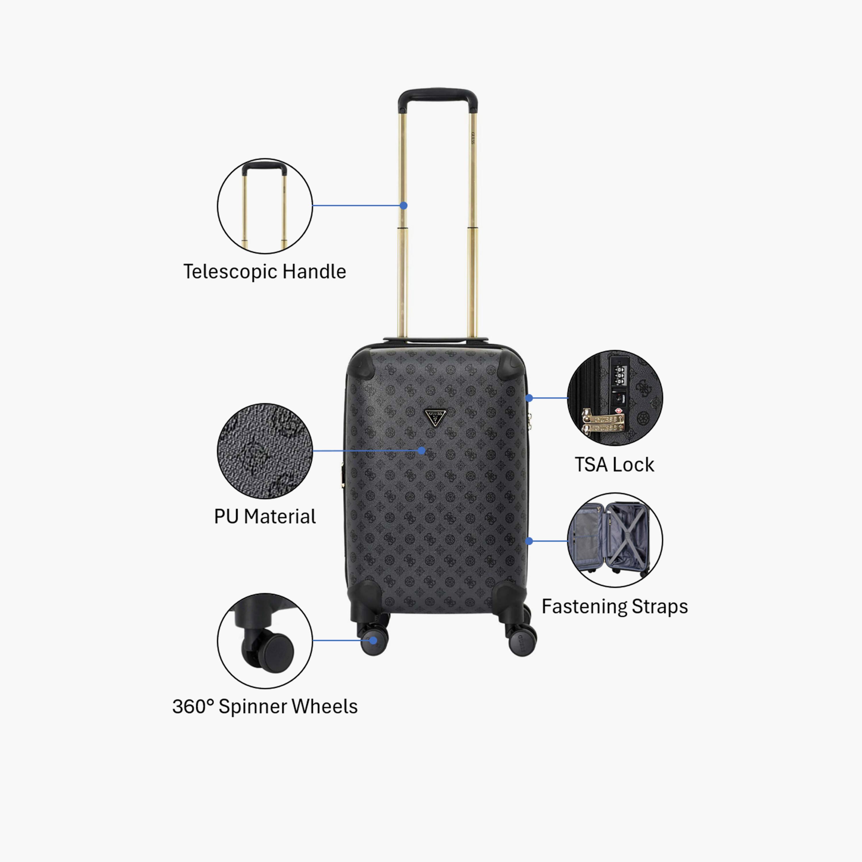 Guess Wilder 77 CM Small Cabin PU Hard Sided 4-Wheeler Spinner Trolley Bag with TSA Lock-travel-luggagesandbags-luggage-image-3