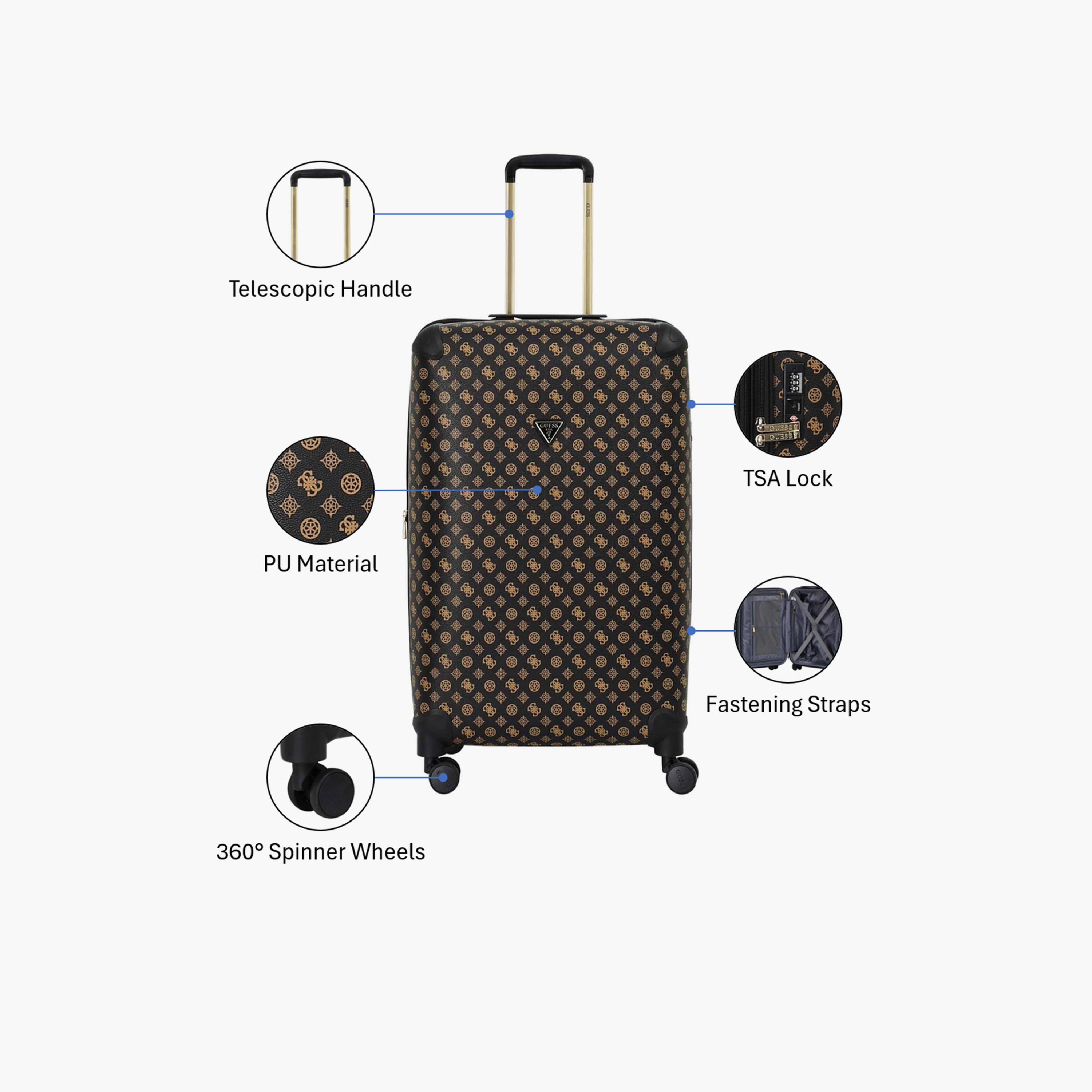 Guess Wilder 77 CM Large Check-in PU Hard Sided 4-Wheeler Spinner Trolley Bag with TSA Lock-travel-luggagesandbags-luggage-image-3