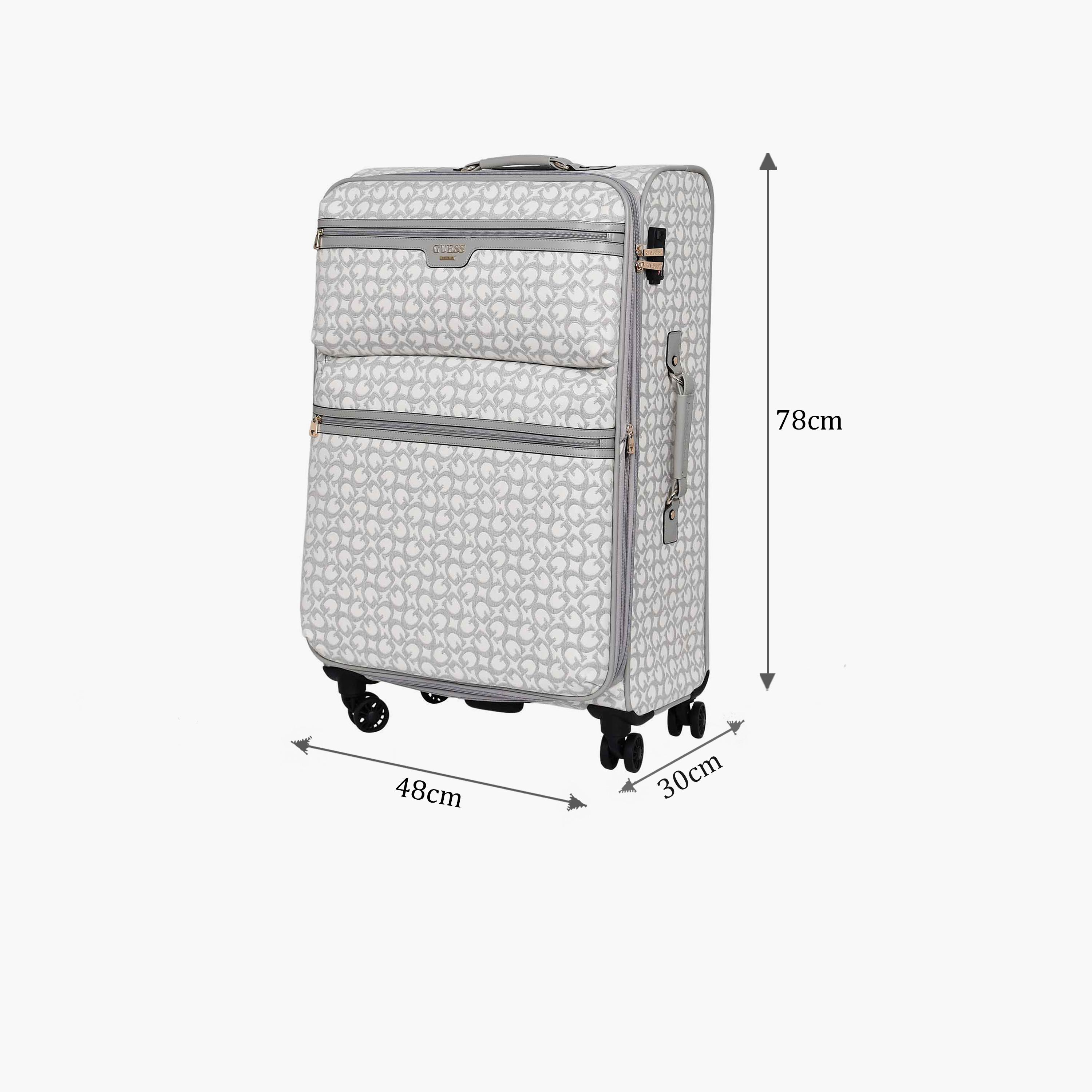 Guess Tracie 78 CM Large Check-in Polyester Soft Sided 4-Wheeler Spinner Trolley Bag with TSA Lock-travel-luggagesandbags-luggage-image-2
