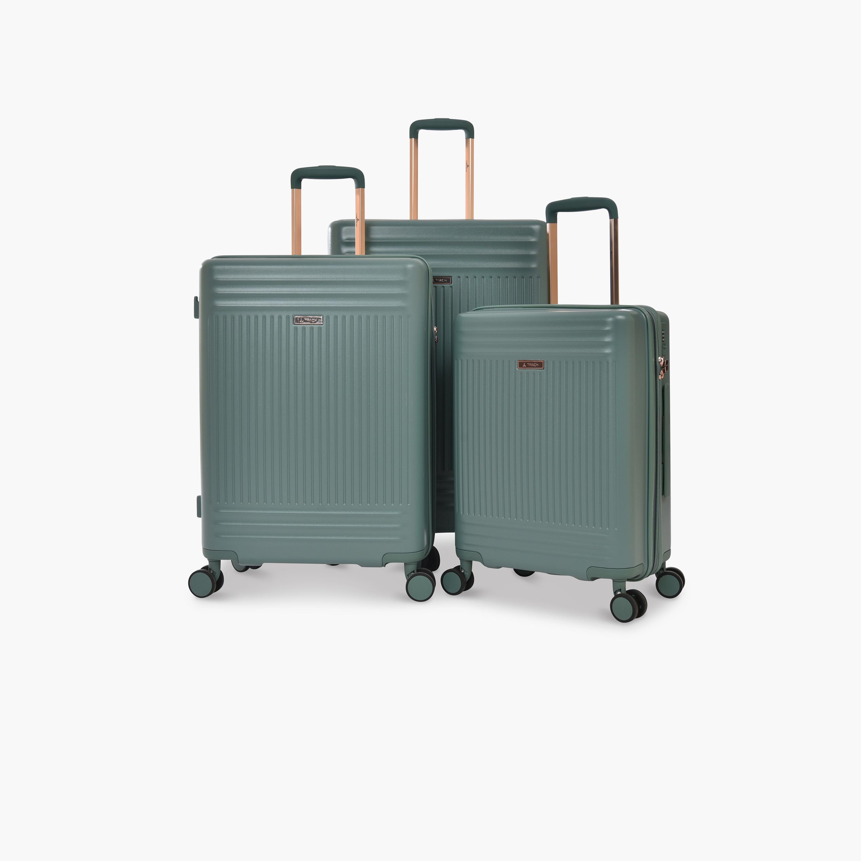 Track Set of 3 ABS Hard-Sided 4-Wheeler Spinner Trolley Bags with Combination Lock-travel-luggagesandbags-luggage-image-1