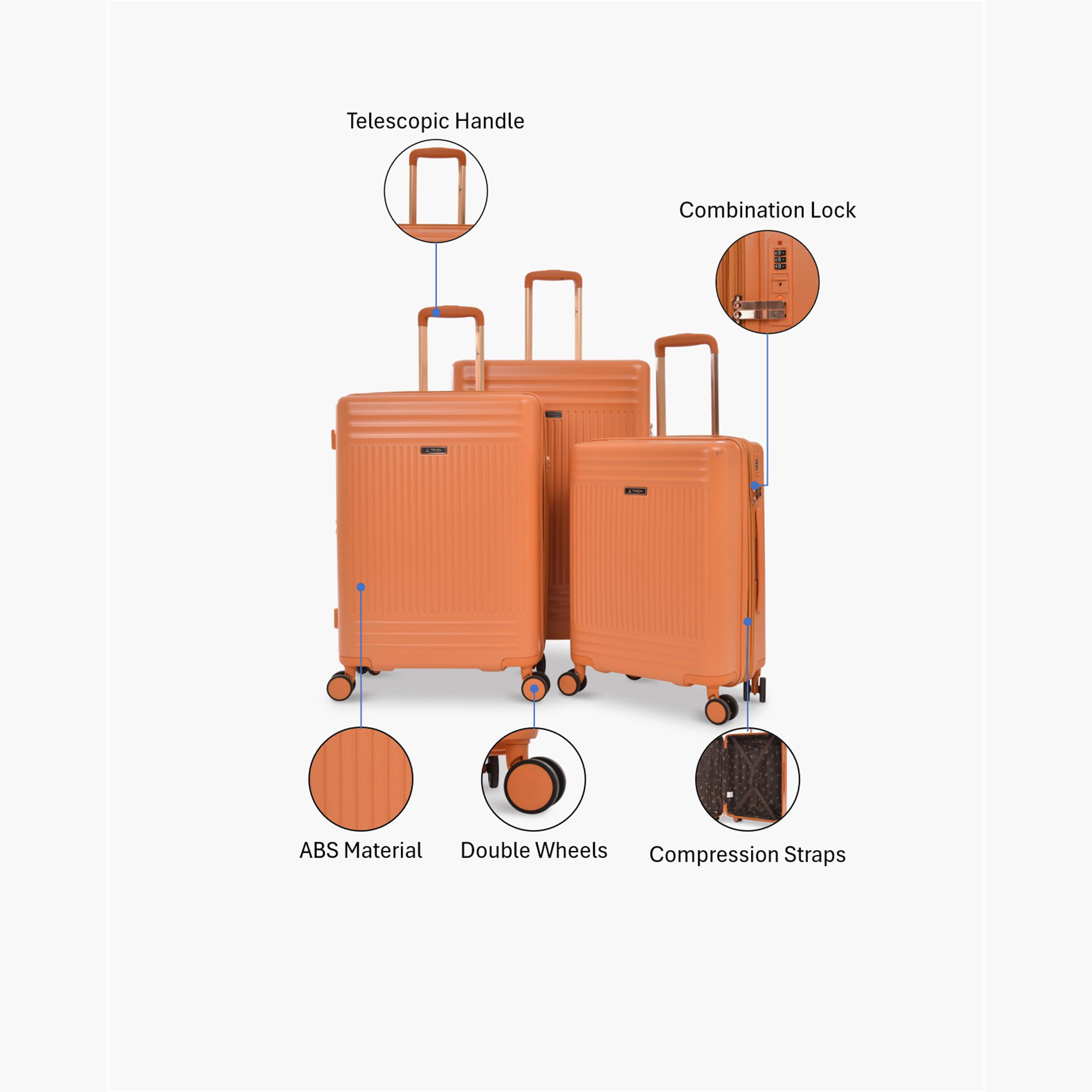 تراك - شنط سفر 3 قطع جوانب صلبة من مادة ABS بأربع عجلات دوارة وقفل برقم سري-travel-luggagesandbags-luggage-image-2