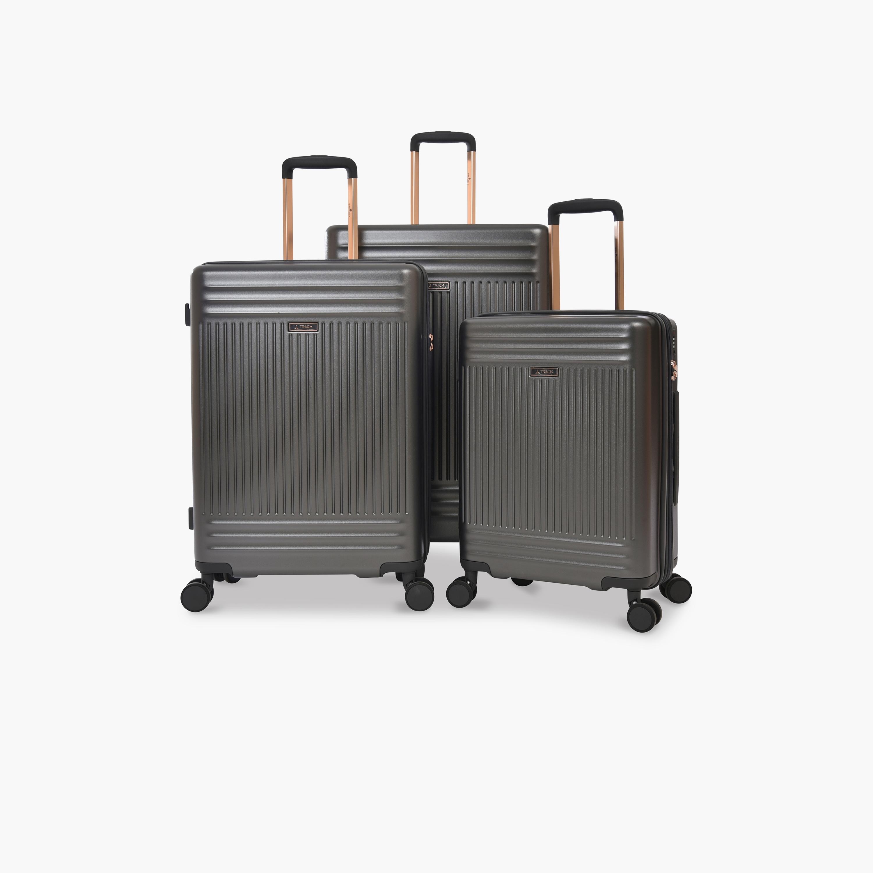Track Set of 3 ABS Hard-Sided 4-Wheeler Spinner Trolley Bags with Combination Lock-travel-luggagesandbags-luggage-image-1