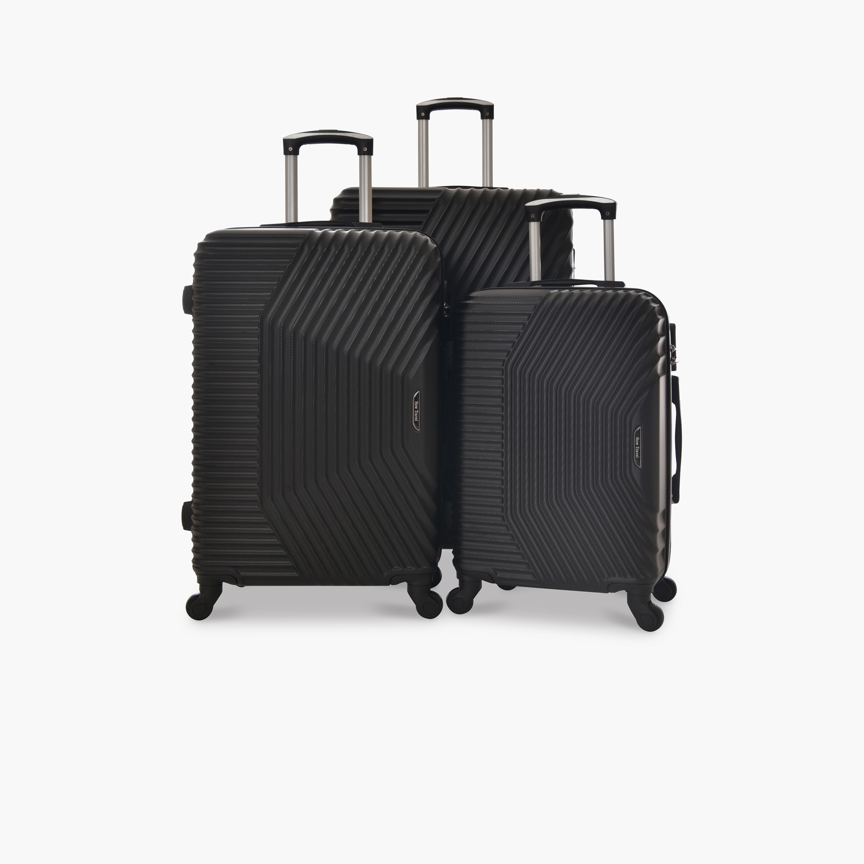 New Travel Set of 3 ABS Hard-Sided 4-Wheeler Spinner Trolley Bags with Combination Lock-travel-luggagesandbags-luggage-image-1
