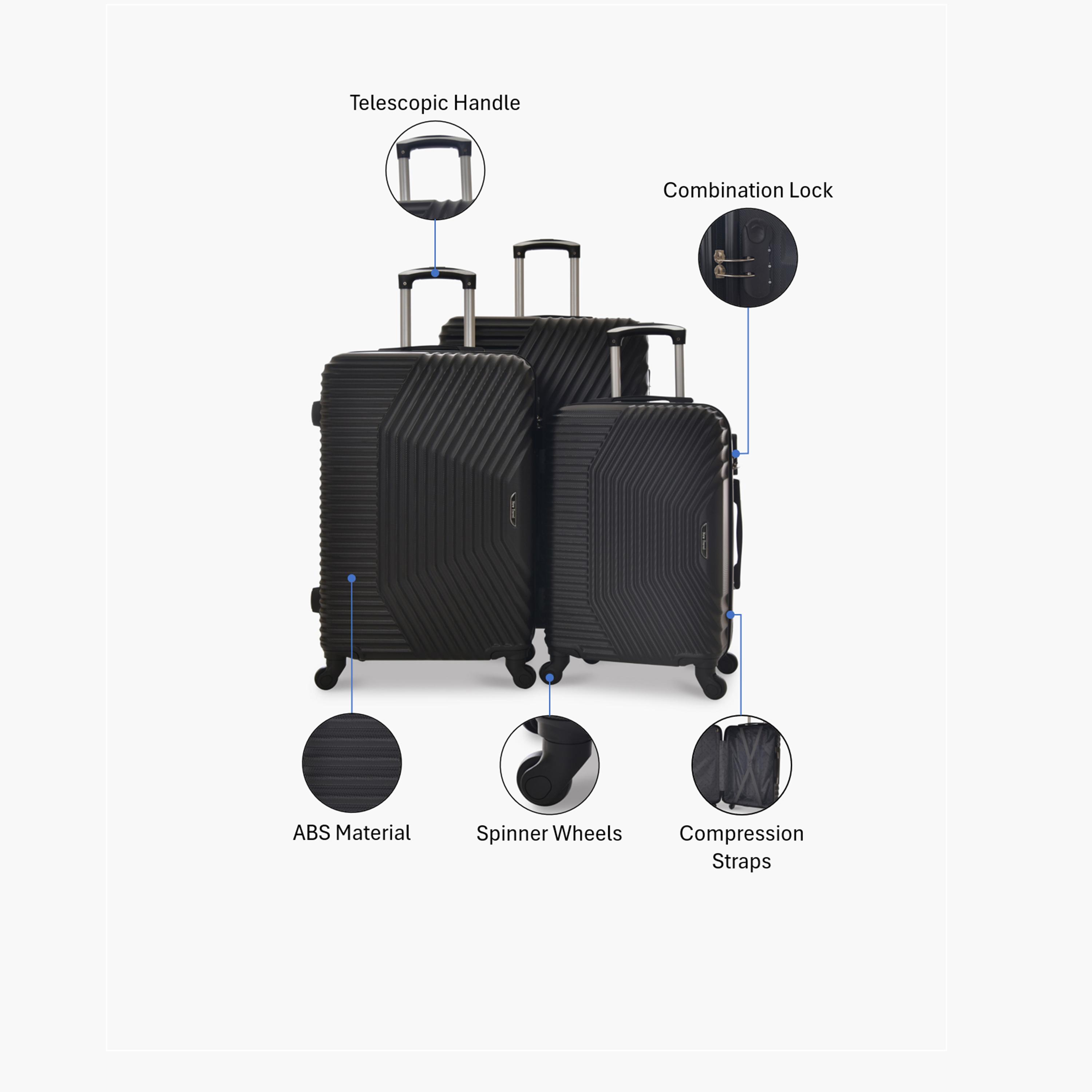 New Travel Set of 3 ABS Hard-Sided 4-Wheeler Spinner Trolley Bags with Combination Lock-travel-luggagesandbags-luggage-image-2