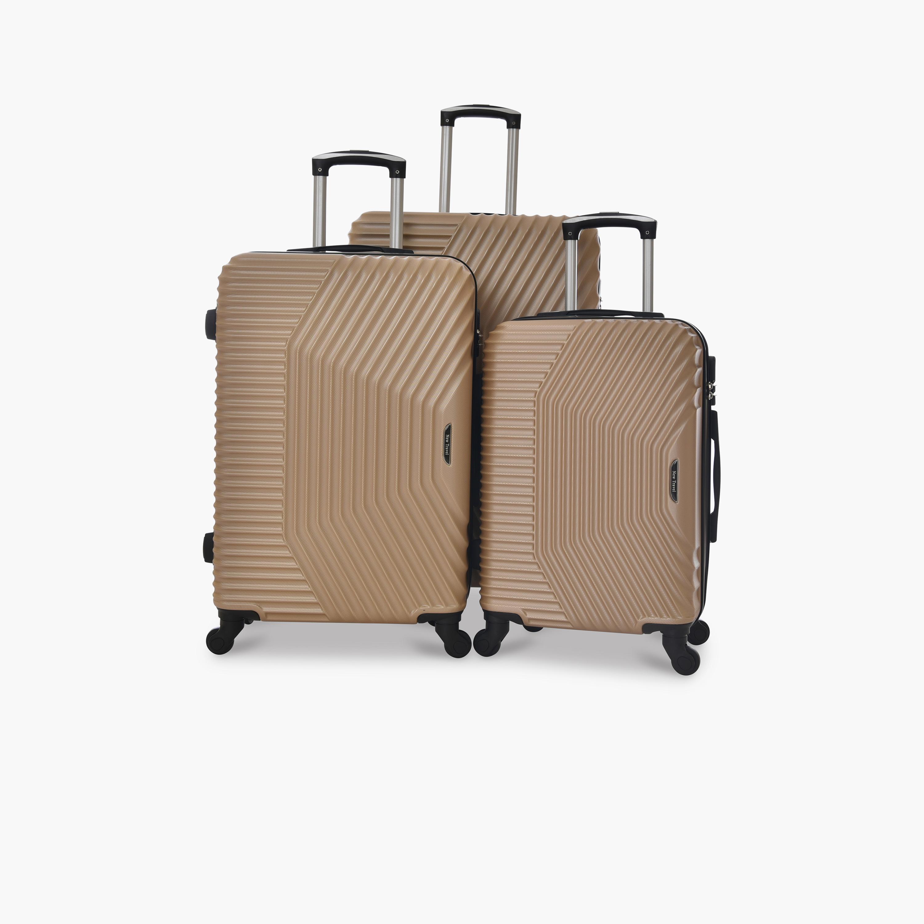 New Travel Set of 3 ABS Hard-Sided 4-Wheeler Spinner Trolley Bags with Combination Lock-travel-luggagesandbags-luggage-image-1