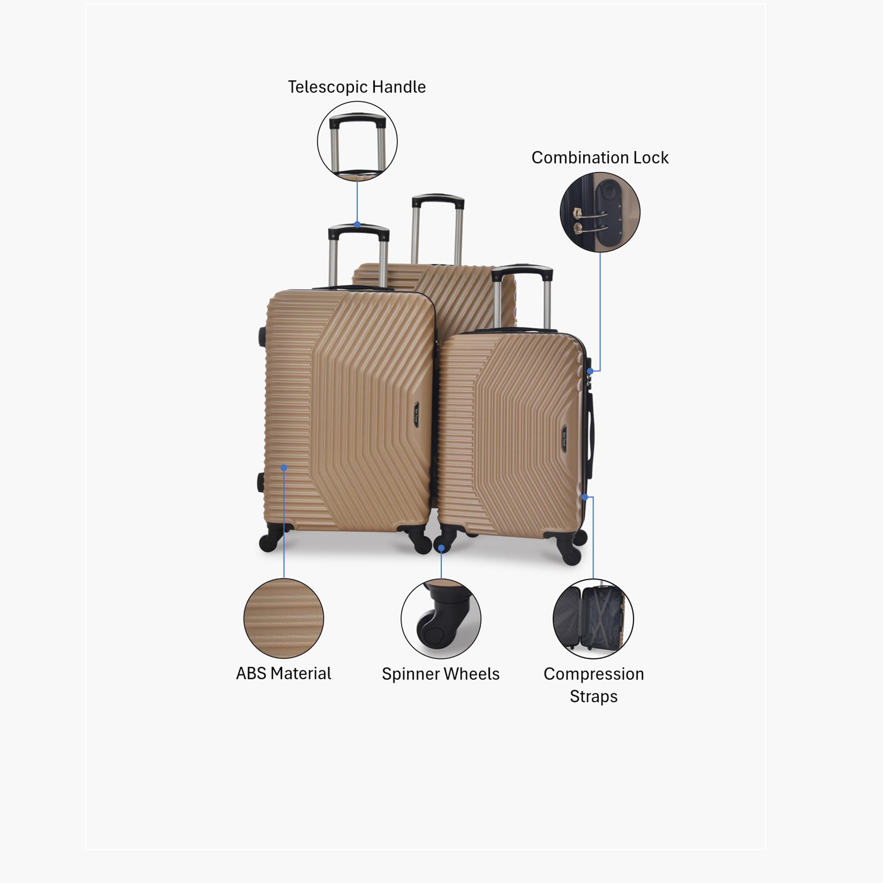 New Travel Set of 3 ABS Hard-Sided 4-Wheeler Spinner Trolley Bags with Combination Lock-travel-luggagesandbags-luggage-image-2