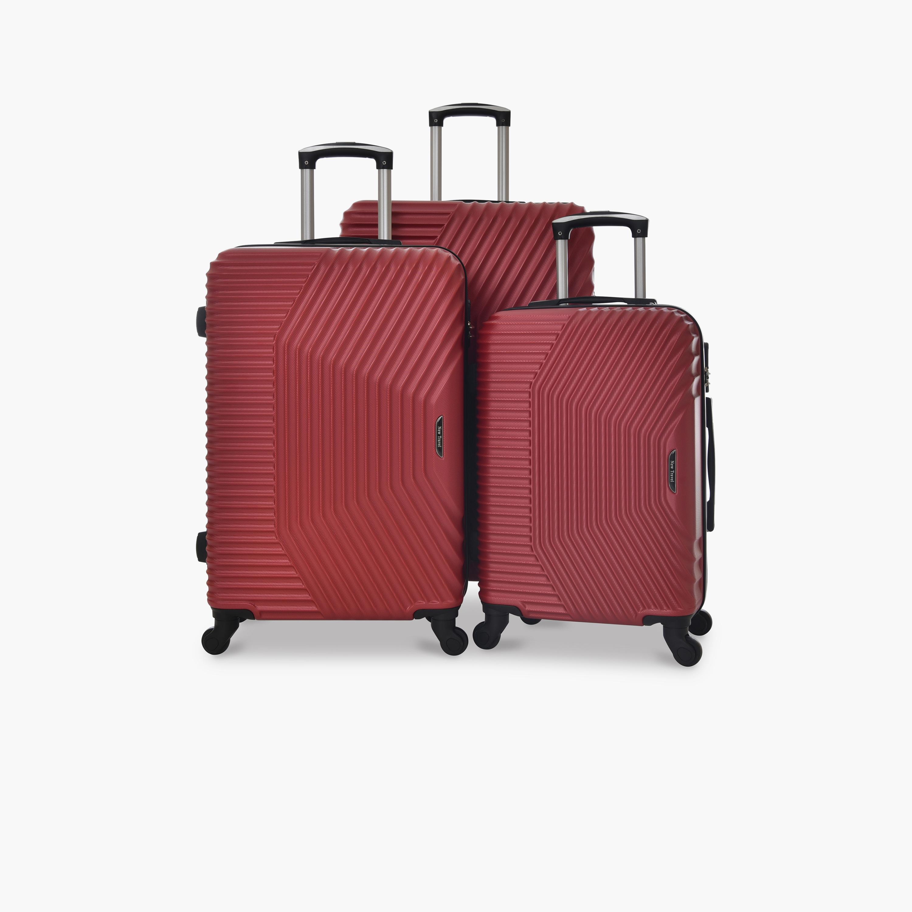 New Travel Set of 3 ABS Hard-Sided 4-Wheeler Spinner Trolley Bags with Combination Lock-travel-luggagesandbags-luggage-image-1