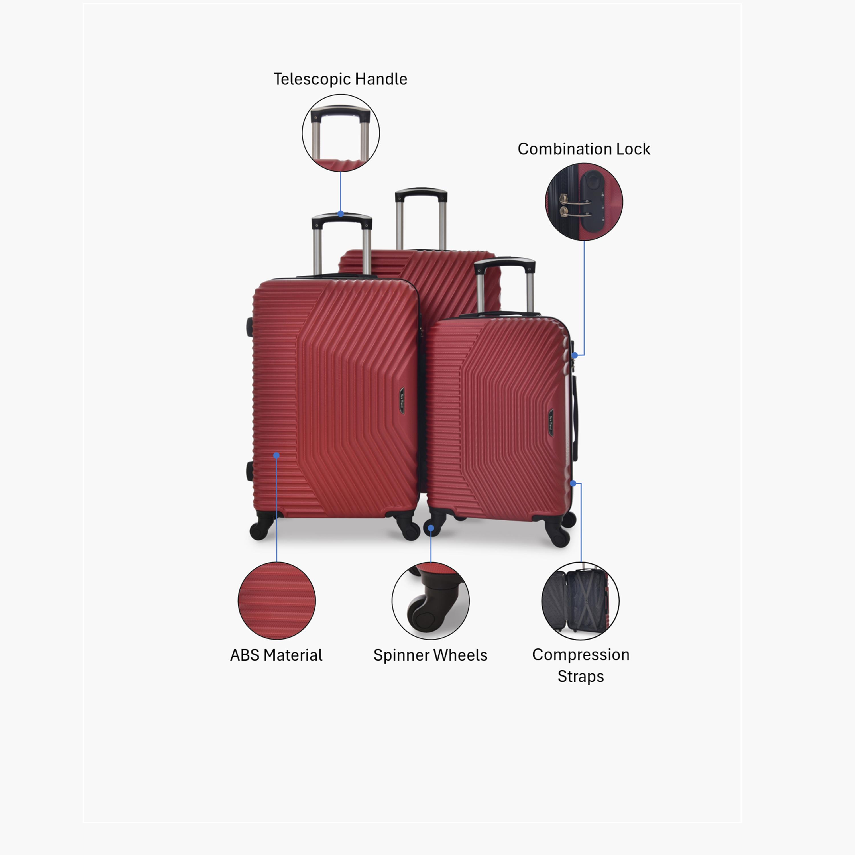 New Travel Set of 3 ABS Hard-Sided 4-Wheeler Spinner Trolley Bags with Combination Lock-travel-luggagesandbags-luggage-image-2