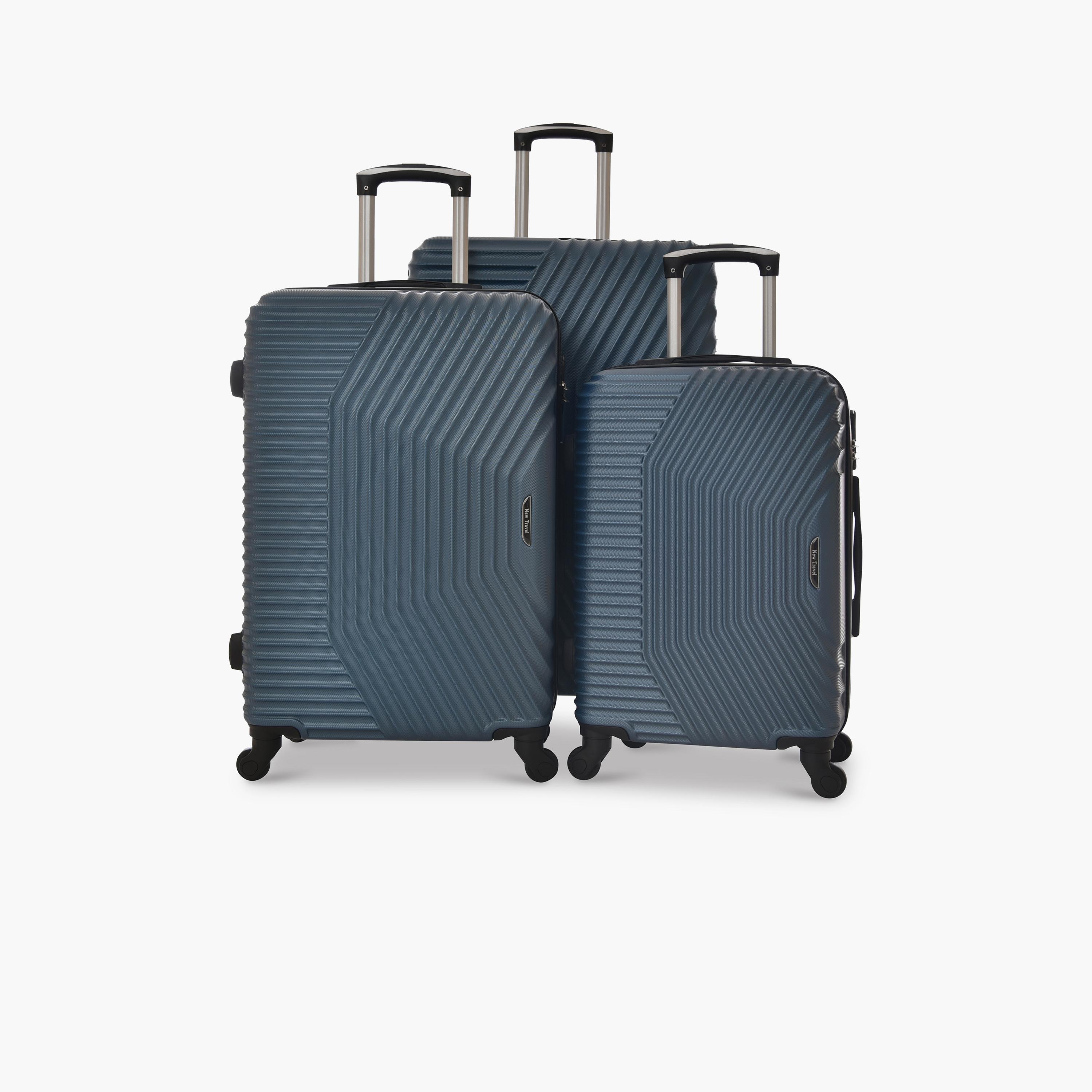 New Travel Set of 3 ABS Hard-Sided 4-Wheeler Spinner Trolley Bags with Combination Lock-travel-luggagesandbags-luggage-image-1
